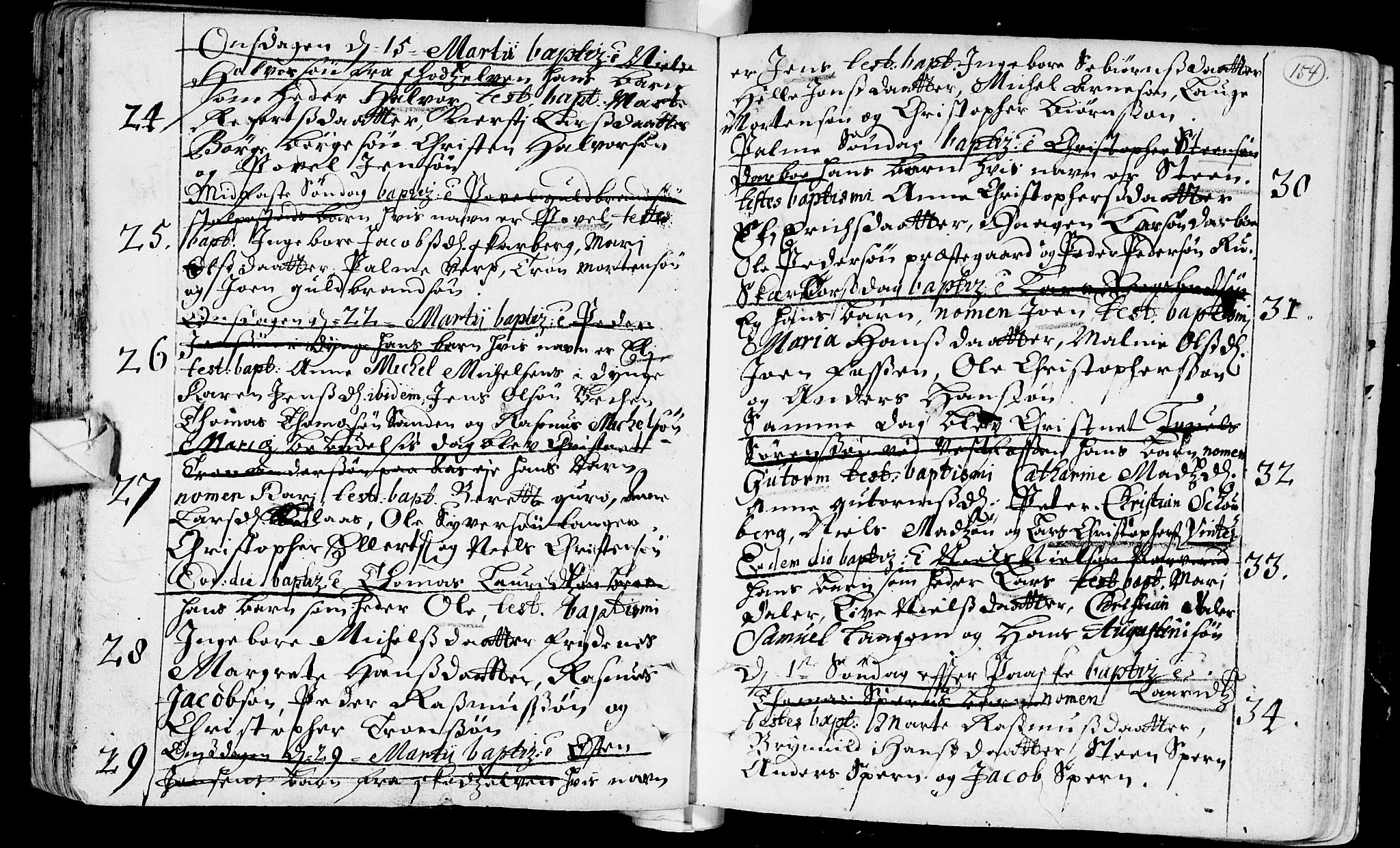 Eiker kirkebøker, AV/SAKO-A-4/F/Fa/L0002: Parish register (official) no. I 2, 1705-1724, p. 154