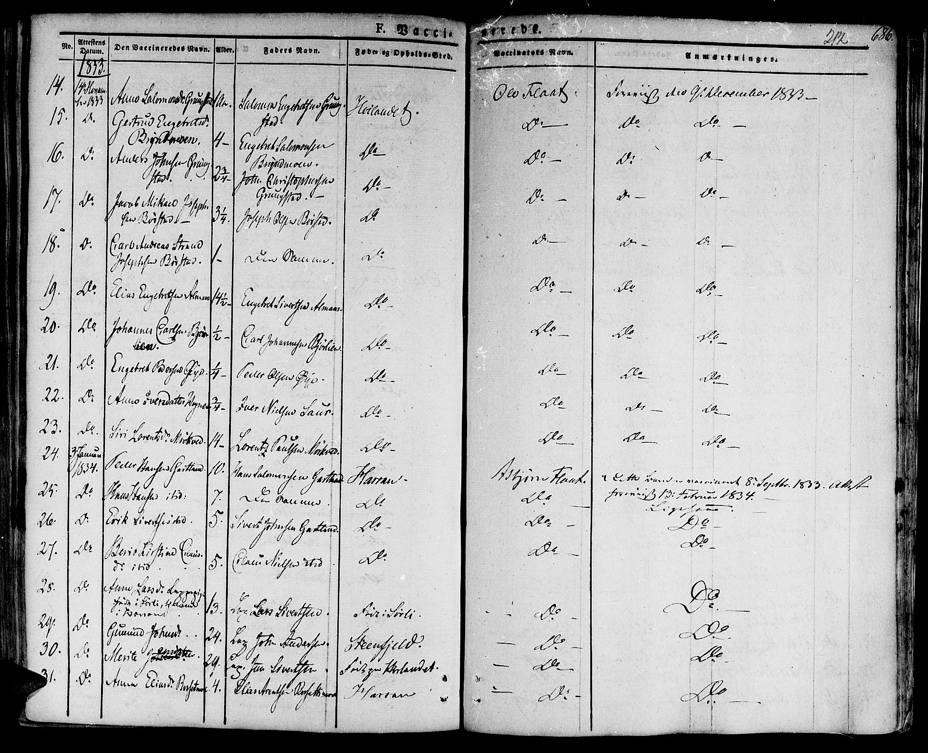 Ministerialprotokoller, klokkerbøker og fødselsregistre - Nord-Trøndelag, SAT/A-1458/758/L0510: Parish register (official) no. 758A01 /1, 1821-1841, p. 212