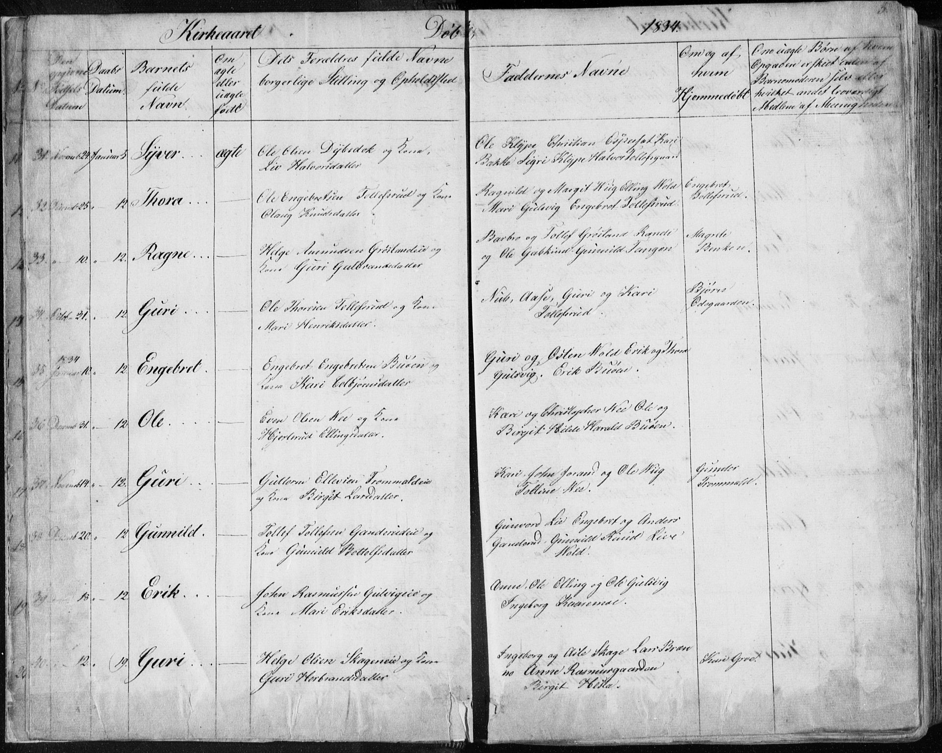 Nes kirkebøker, AV/SAKO-A-236/F/Fa/L0009: Parish register (official) no. 9, 1834-1863, p. 5