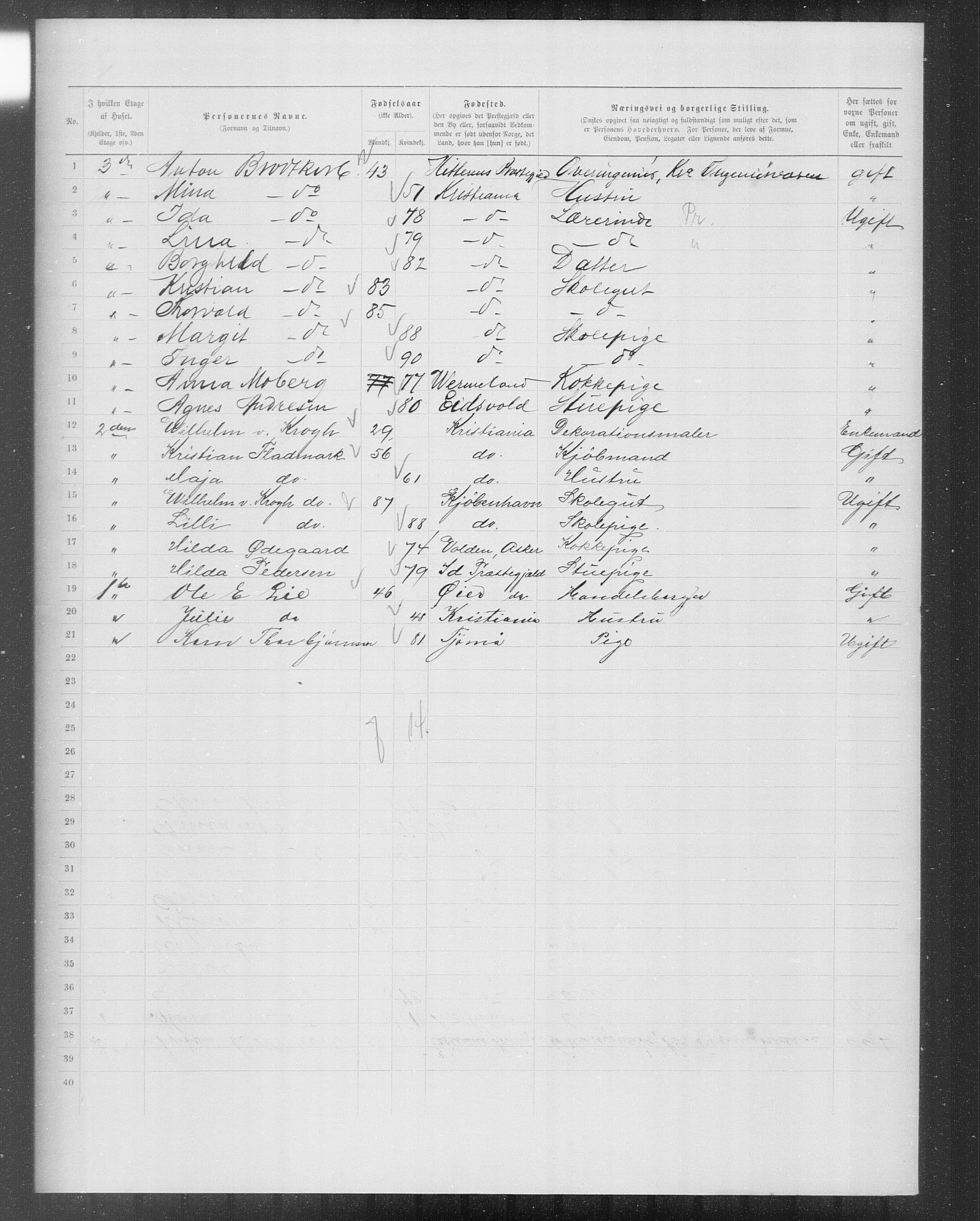 OBA, Municipal Census 1899 for Kristiania, 1899, p. 10261