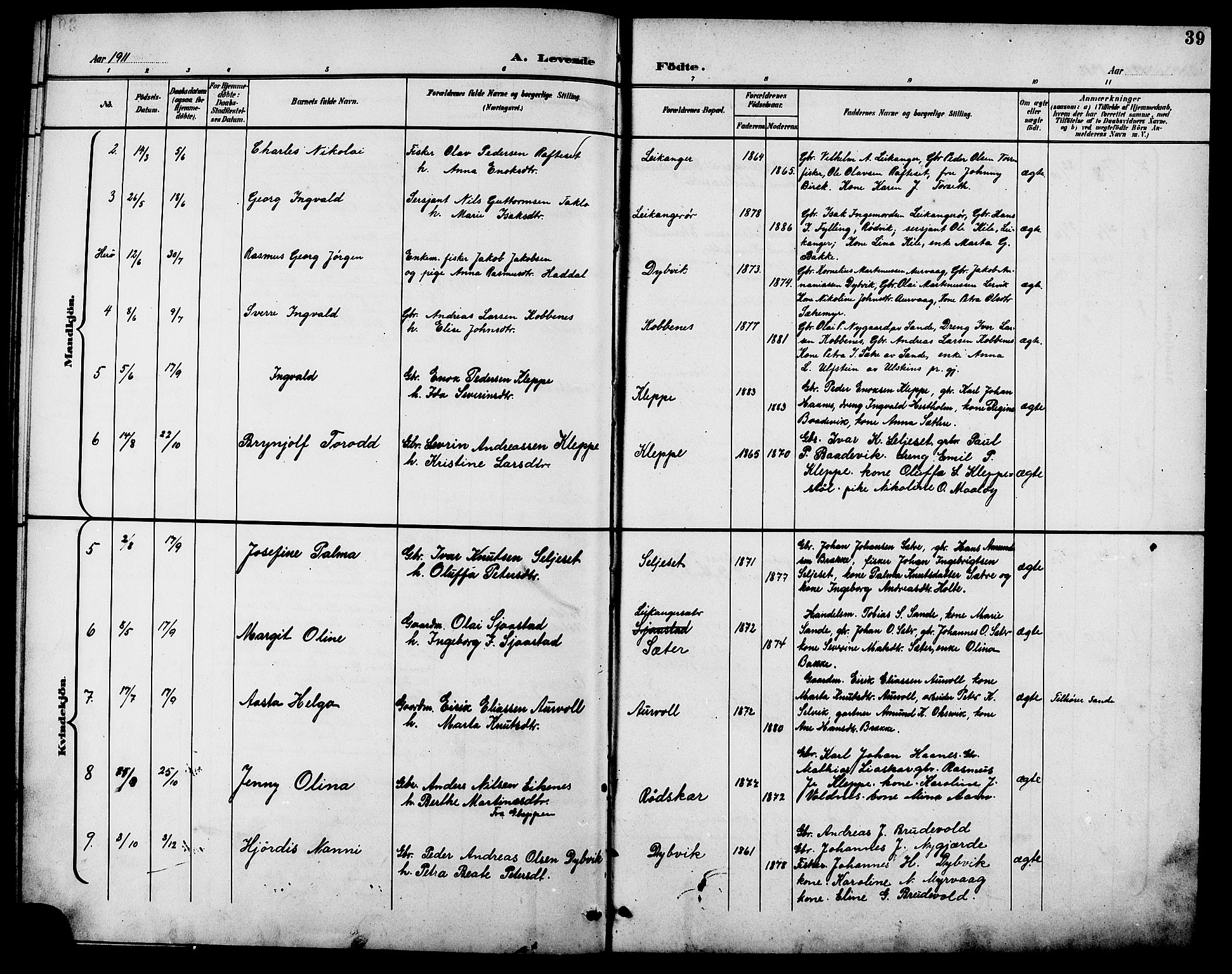 Ministerialprotokoller, klokkerbøker og fødselsregistre - Møre og Romsdal, AV/SAT-A-1454/508/L0098: Parish register (copy) no. 508C02, 1898-1916, p. 39