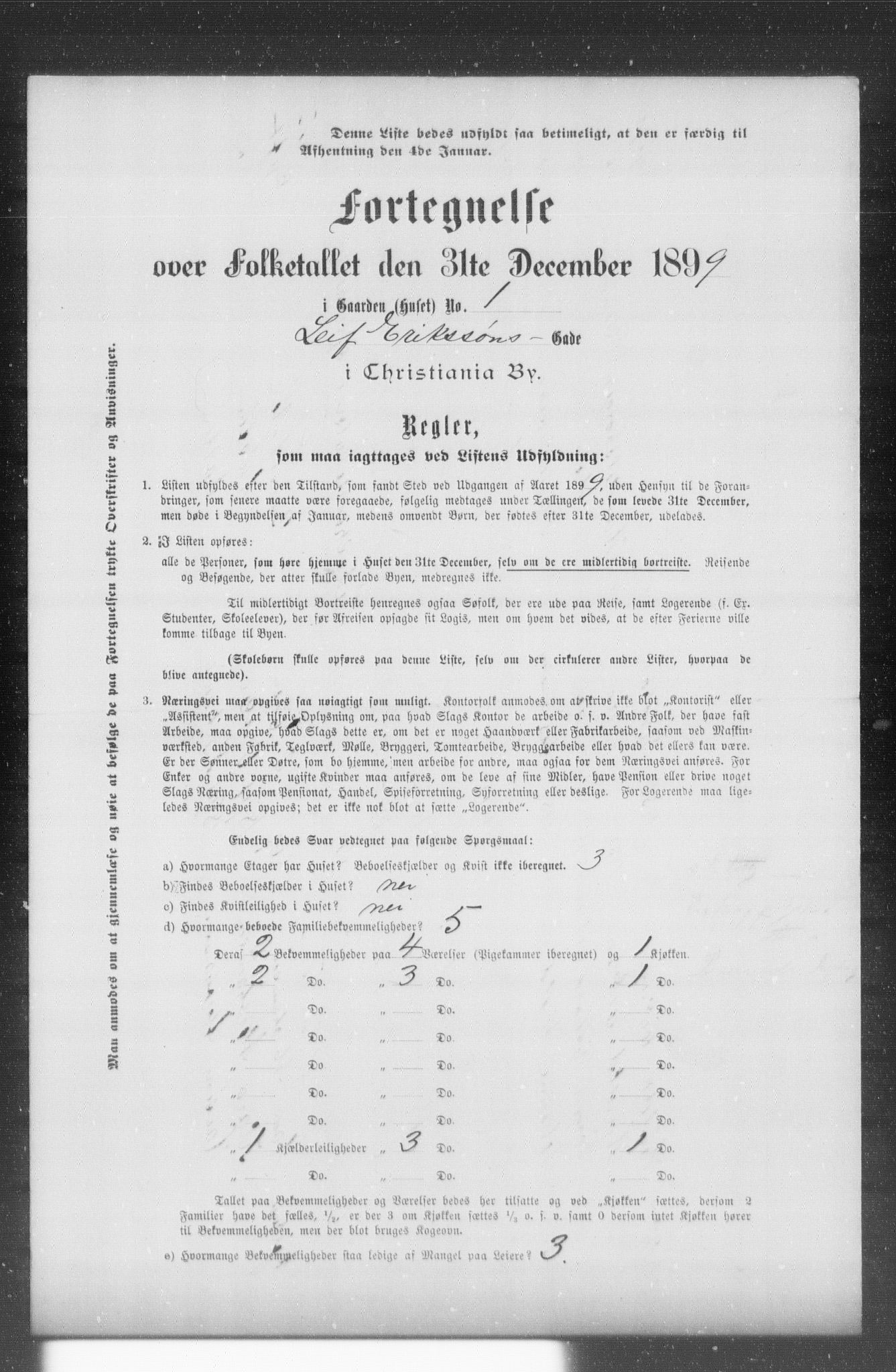 OBA, Municipal Census 1899 for Kristiania, 1899, p. 7519