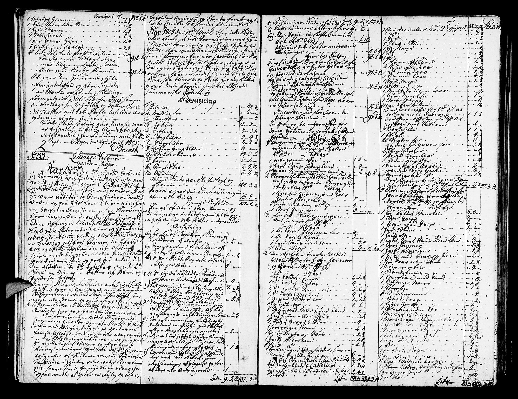 Nordhordland sorenskrivar, AV/SAB-A-2901/1/H/Ha/L0011a: Skifteprotokollar Nordhordland , 1805-1807, p. 12b-13a