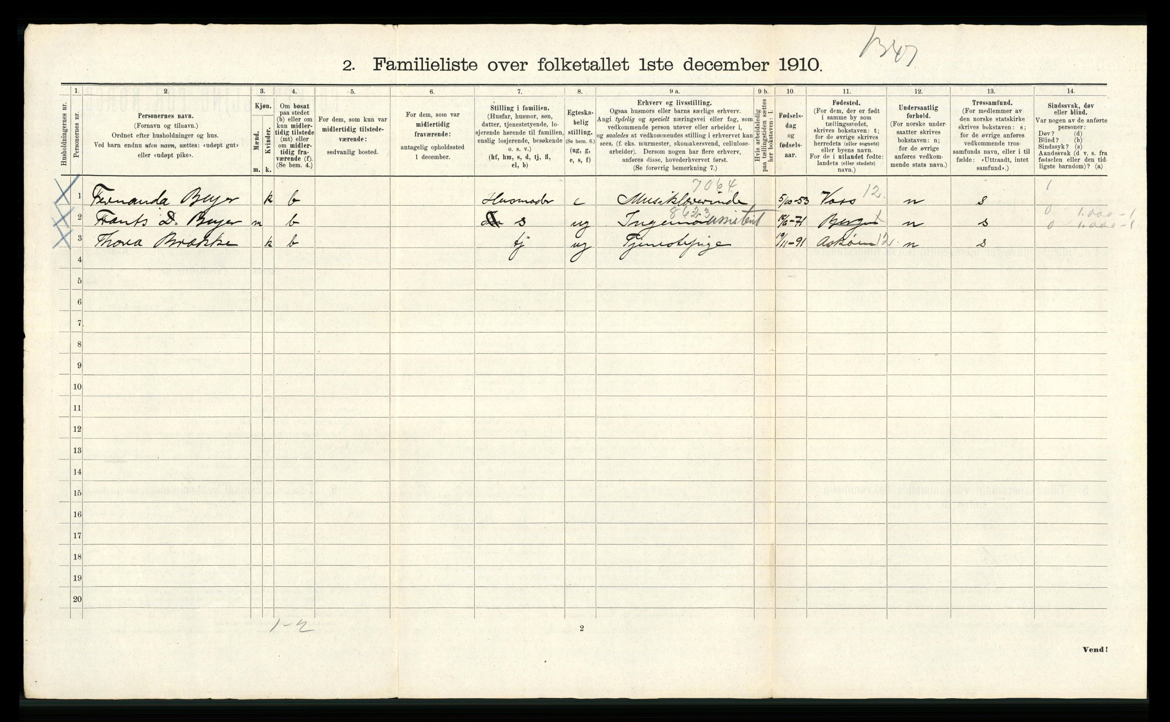 RA, 1910 census for Bergen, 1910, p. 27350