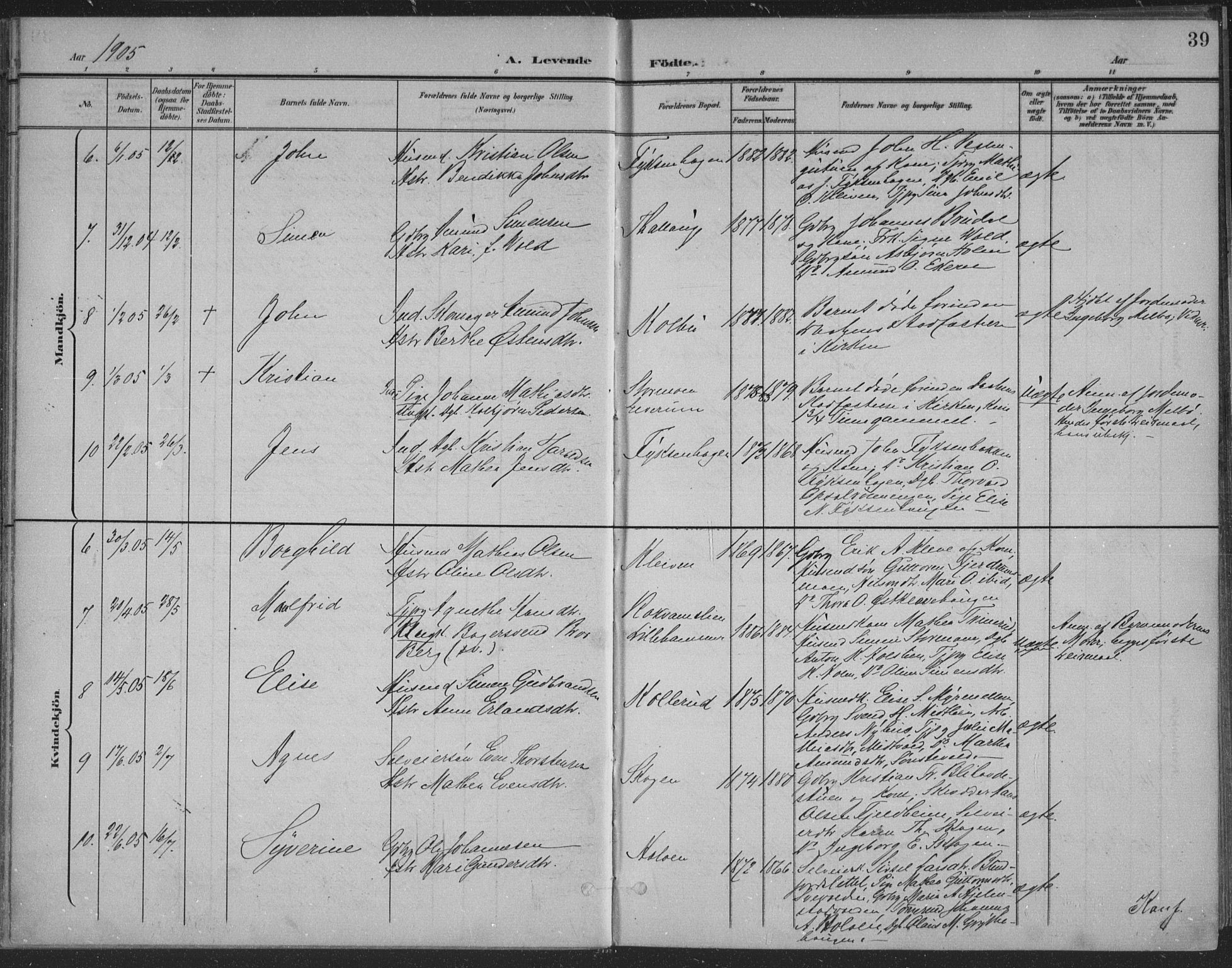 Østre Gausdal prestekontor, SAH/PREST-092/H/Ha/Haa/L0004: Parish register (official) no. 4, 1898-1914, p. 39