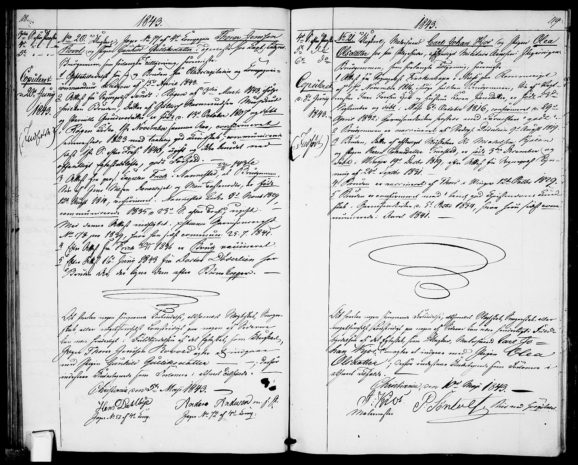 Garnisonsmenigheten Kirkebøker, AV/SAO-A-10846/H/Ha/L0004: Banns register no. I 4, 1840-1844, p. 118-119