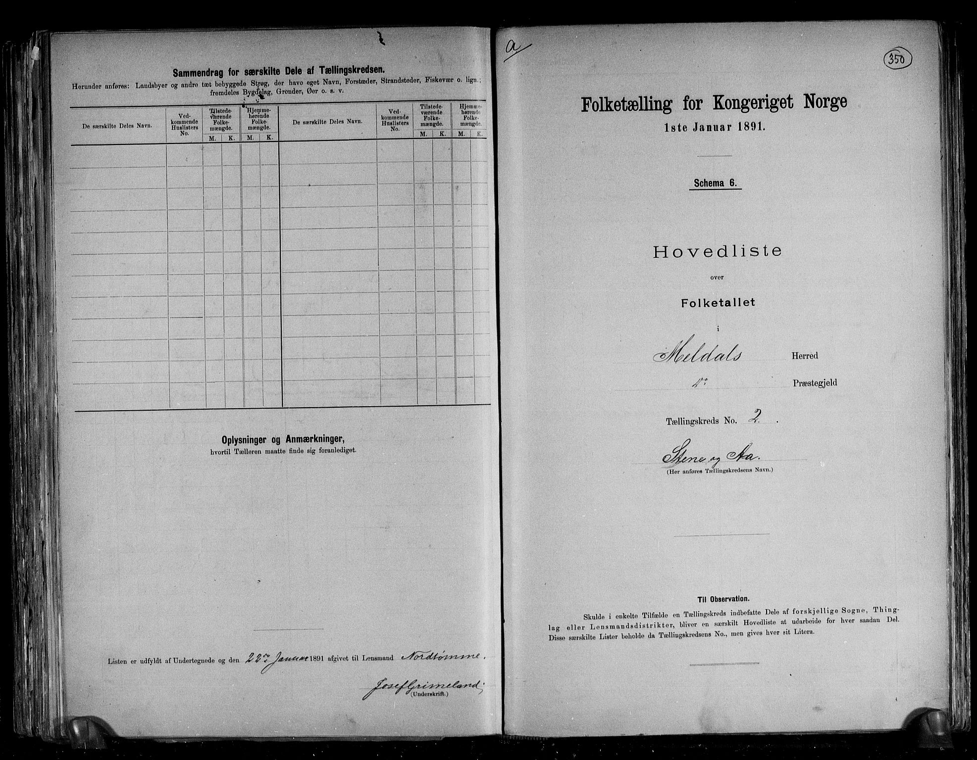 RA, 1891 census for 1636 Meldal, 1891, p. 9