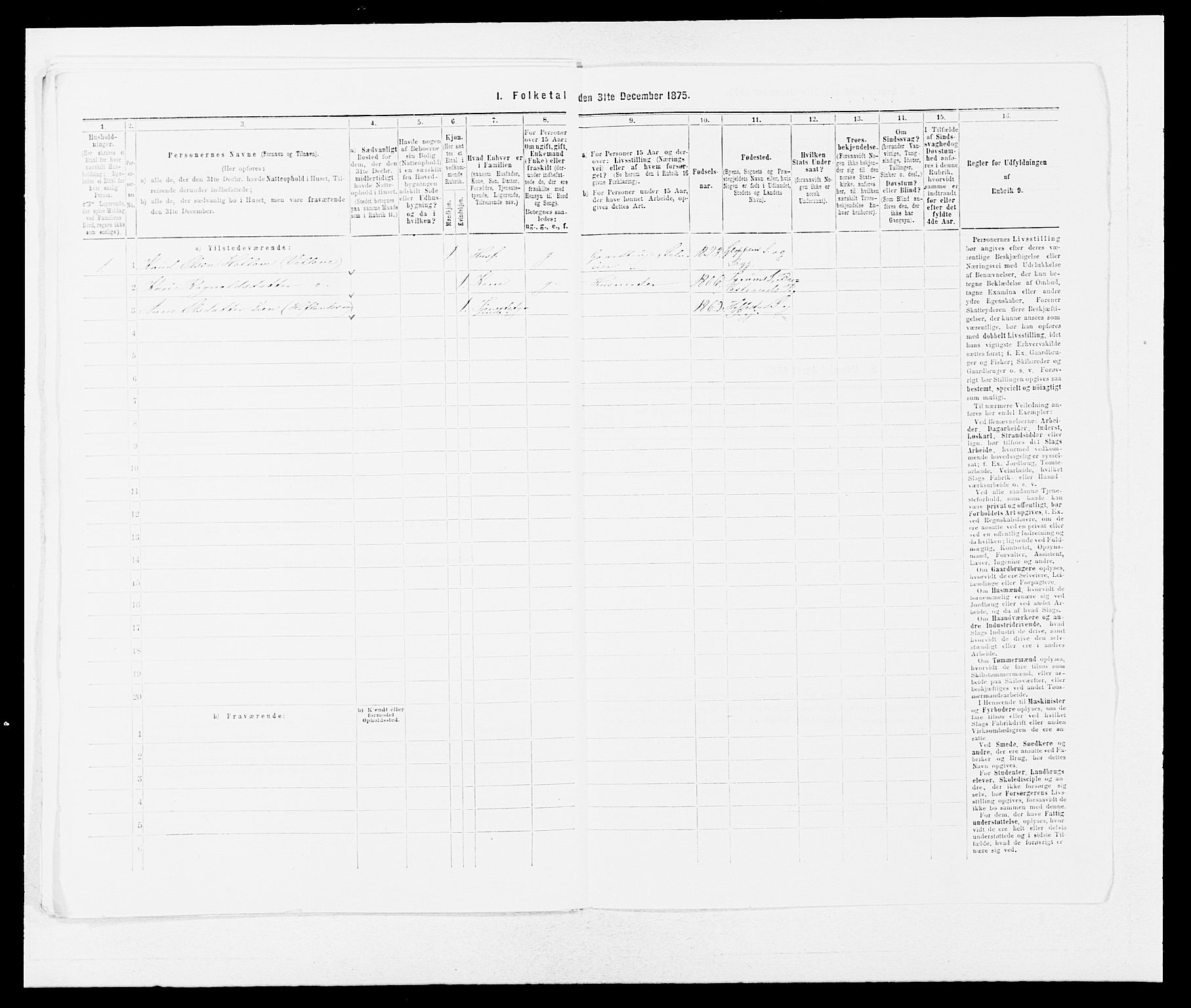 SAB, 1875 census for 1413P Hyllestad, 1875, p. 567