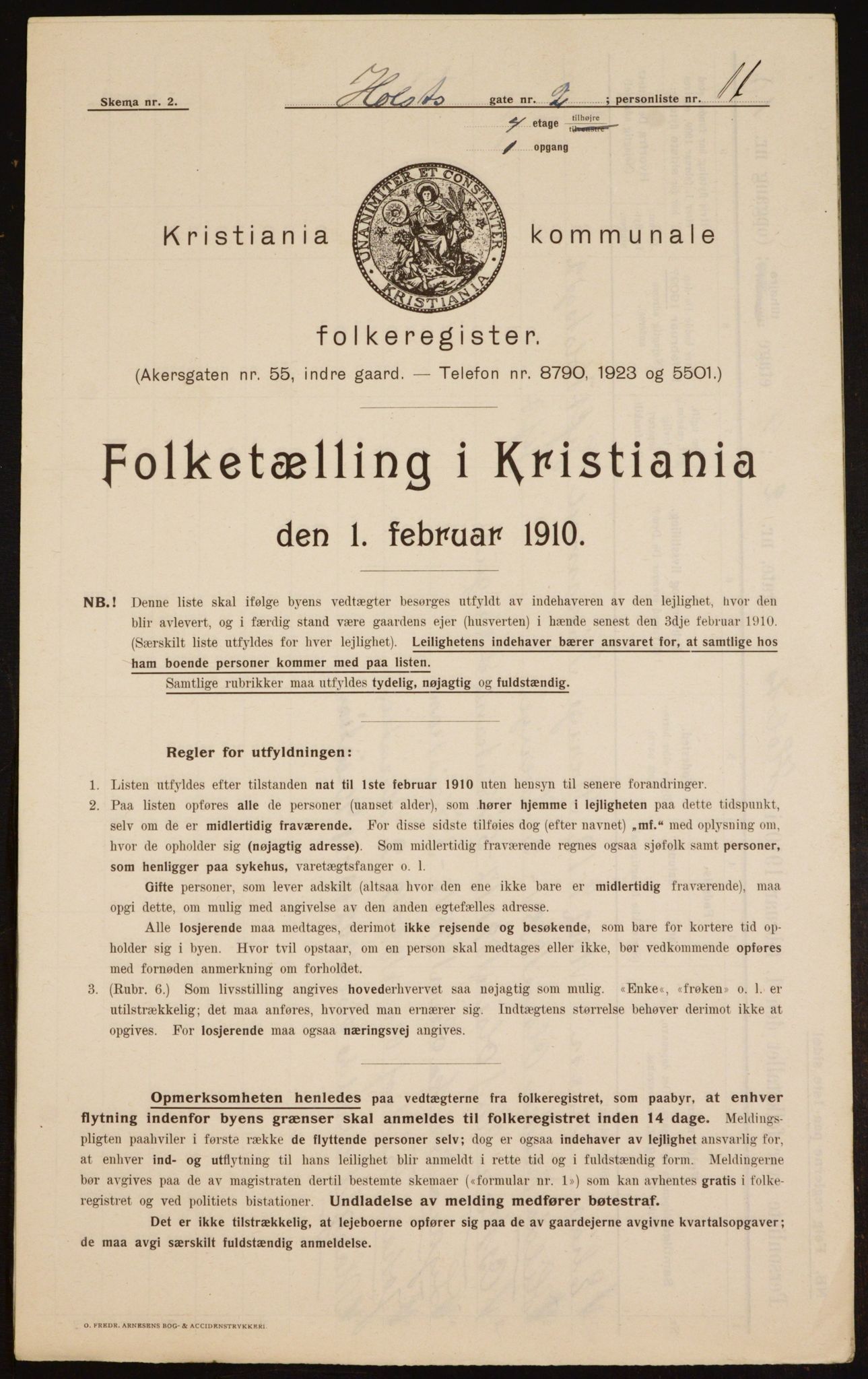 OBA, Municipal Census 1910 for Kristiania, 1910, p. 40121