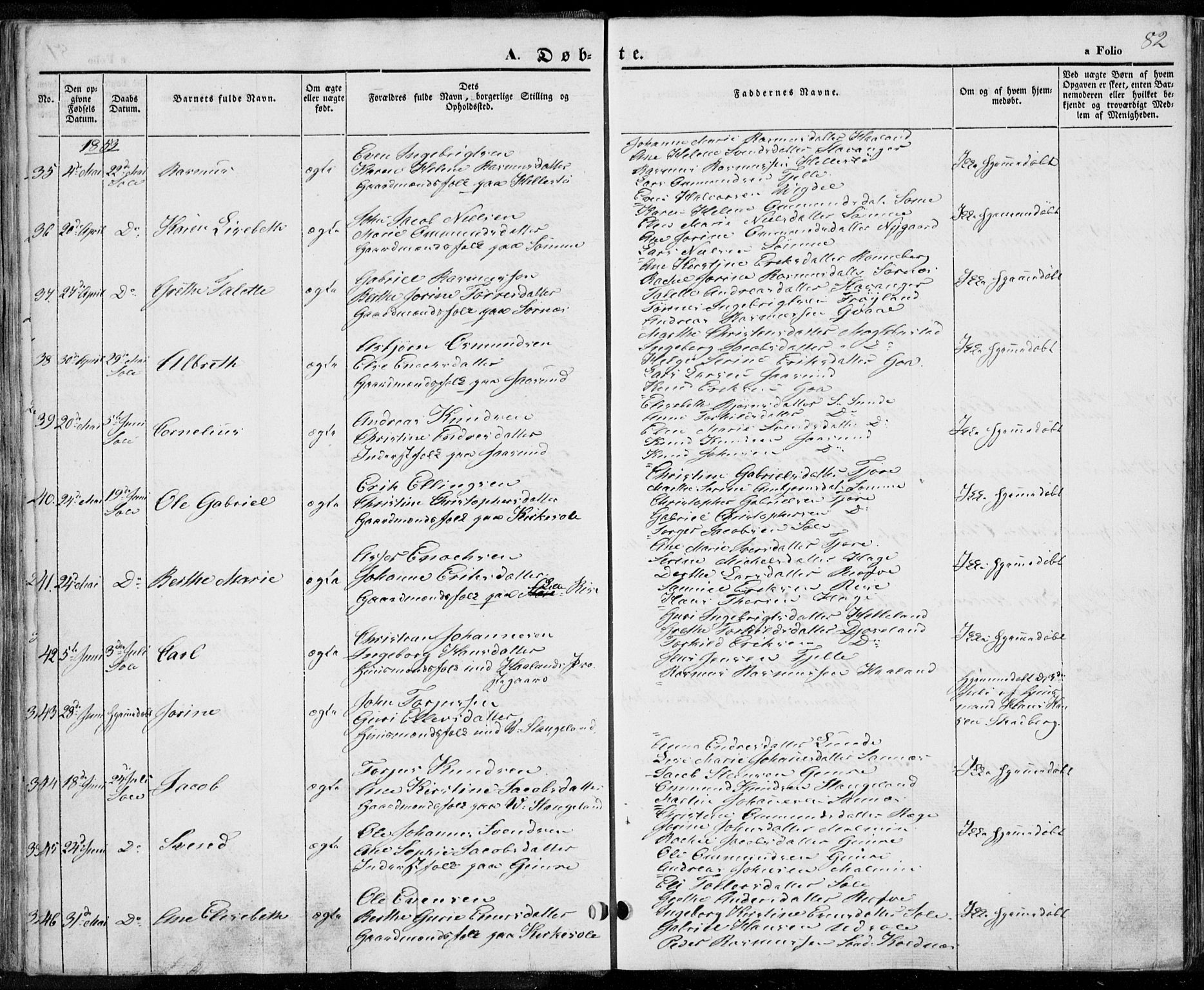 Håland sokneprestkontor, AV/SAST-A-101802/001/30BA/L0006: Parish register (official) no. A 6, 1842-1853, p. 82