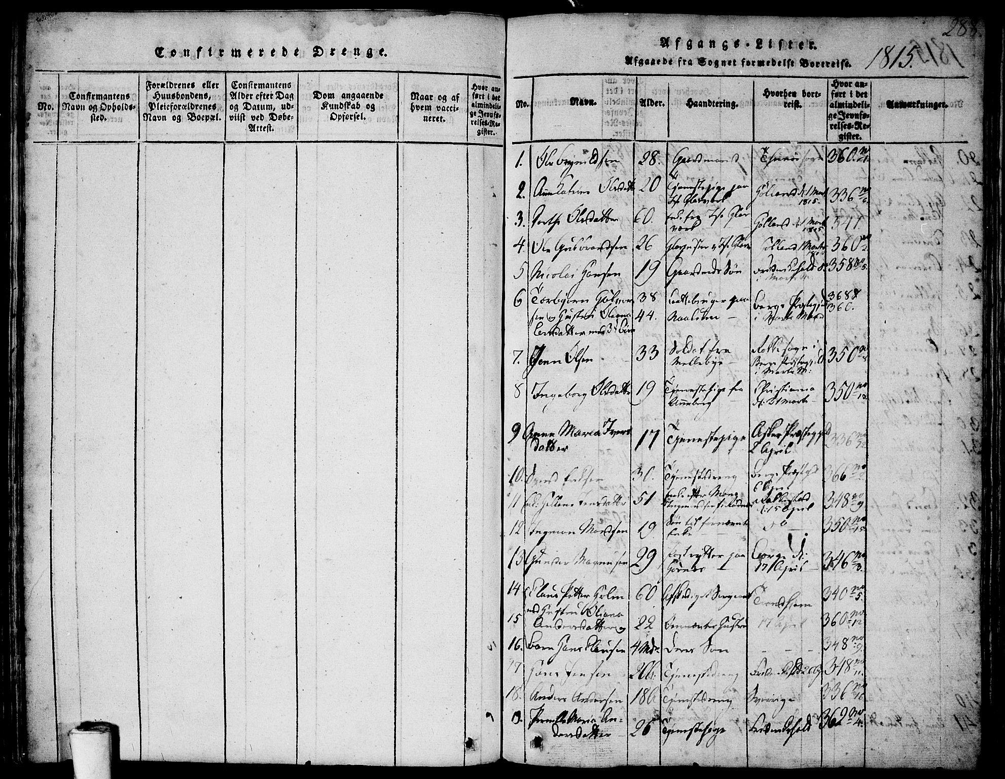 Skjeberg prestekontor Kirkebøker, SAO/A-10923/F/Fa/L0004: Parish register (official) no. I 4, 1815-1830, p. 288