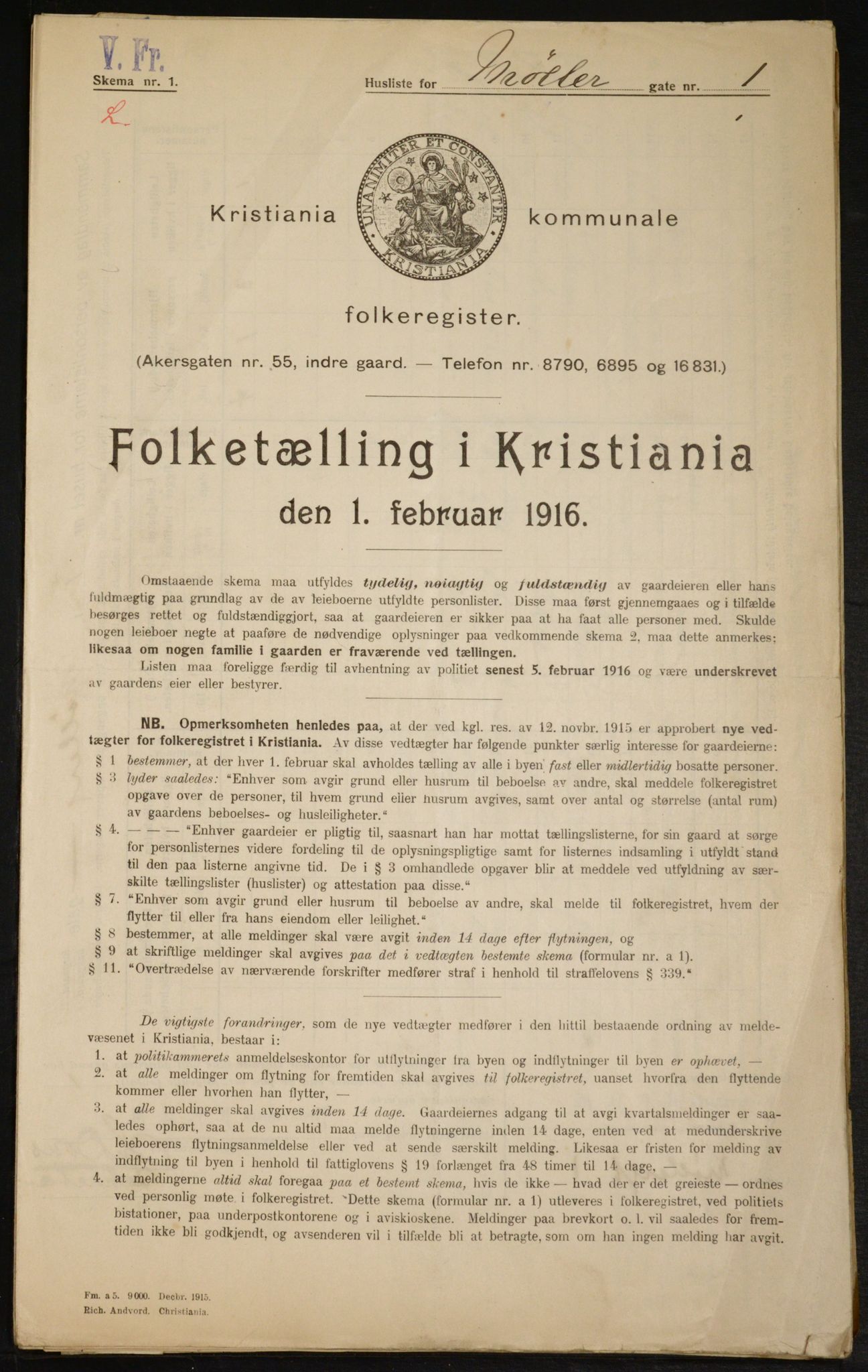 OBA, Municipal Census 1916 for Kristiania, 1916, p. 70098