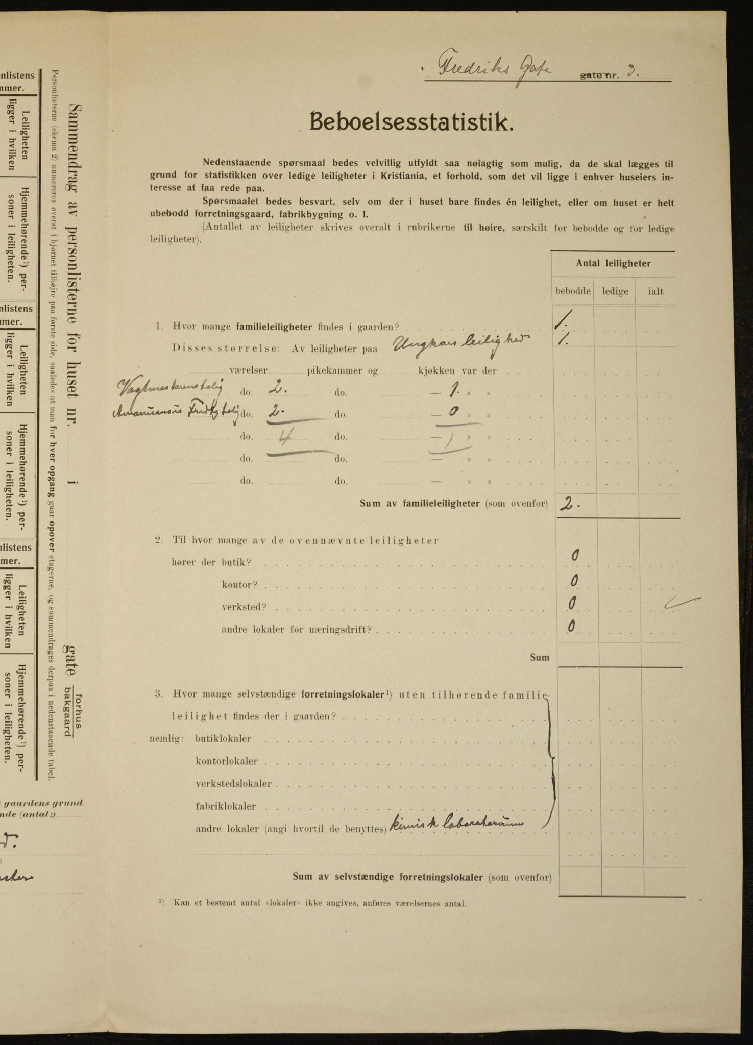 OBA, Municipal Census 1910 for Kristiania, 1910, p. 25039