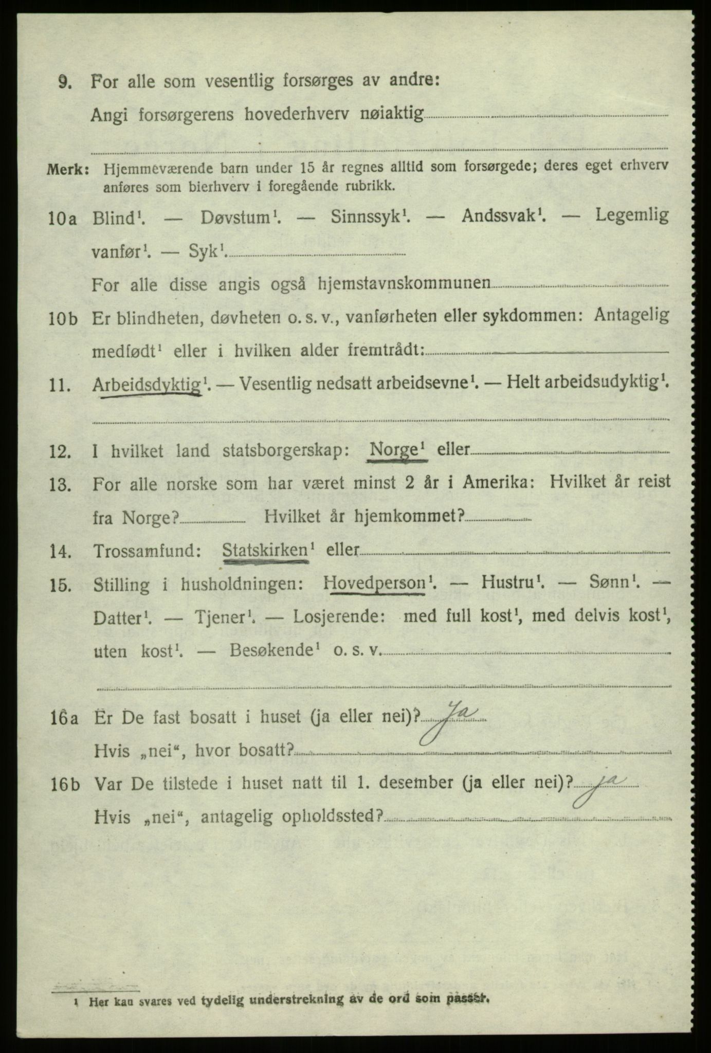 SAB, 1920 census for Førde, 1920, p. 3187