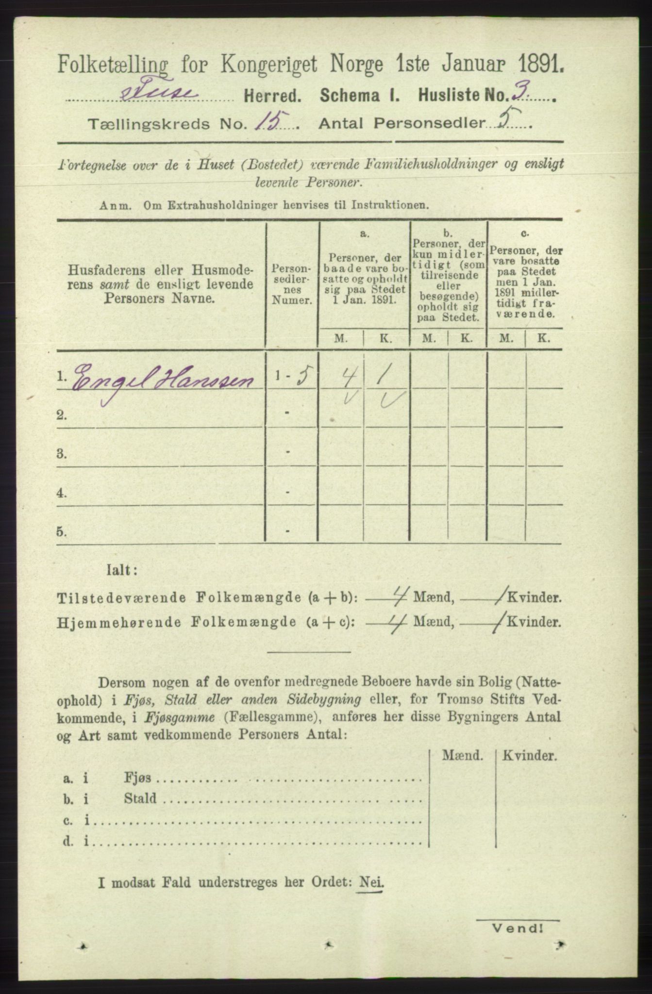 RA, 1891 census for 1241 Fusa, 1891, p. 3363