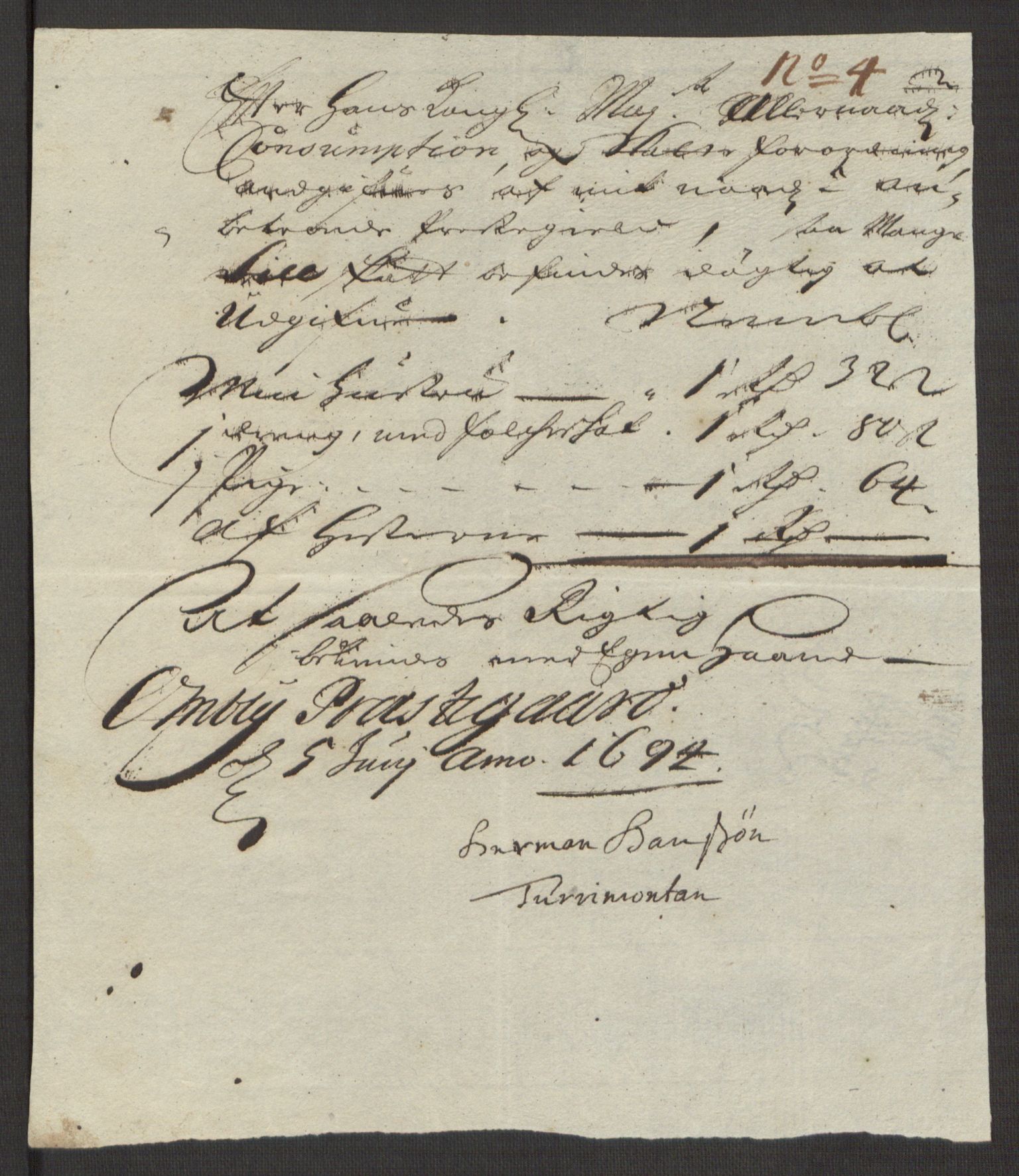 Rentekammeret inntil 1814, Reviderte regnskaper, Fogderegnskap, AV/RA-EA-4092/R40/L2444: Fogderegnskap Råbyggelag, 1693-1696, p. 123