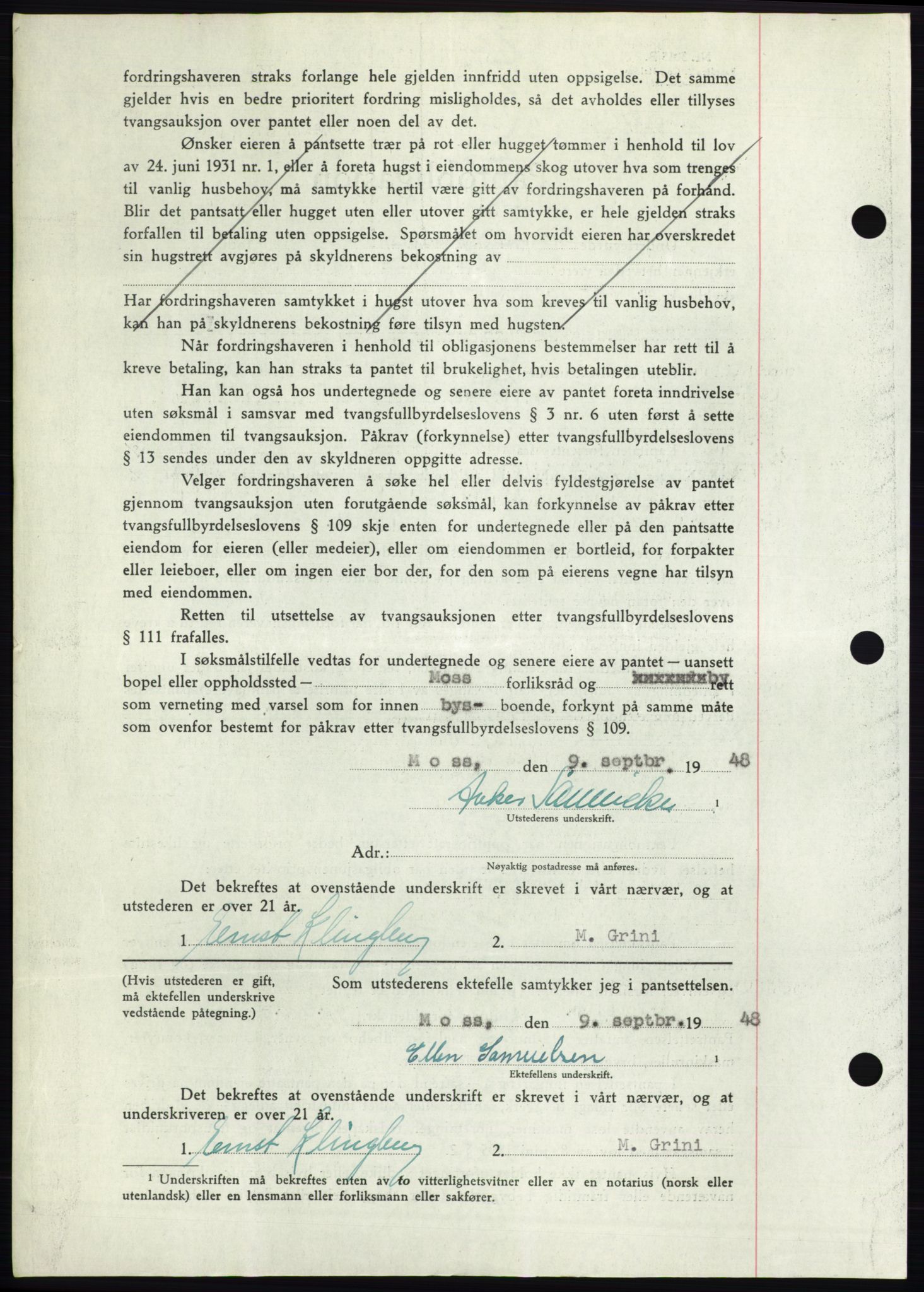 Moss sorenskriveri, AV/SAO-A-10168: Mortgage book no. B20, 1948-1948, Diary no: : 2483/1948