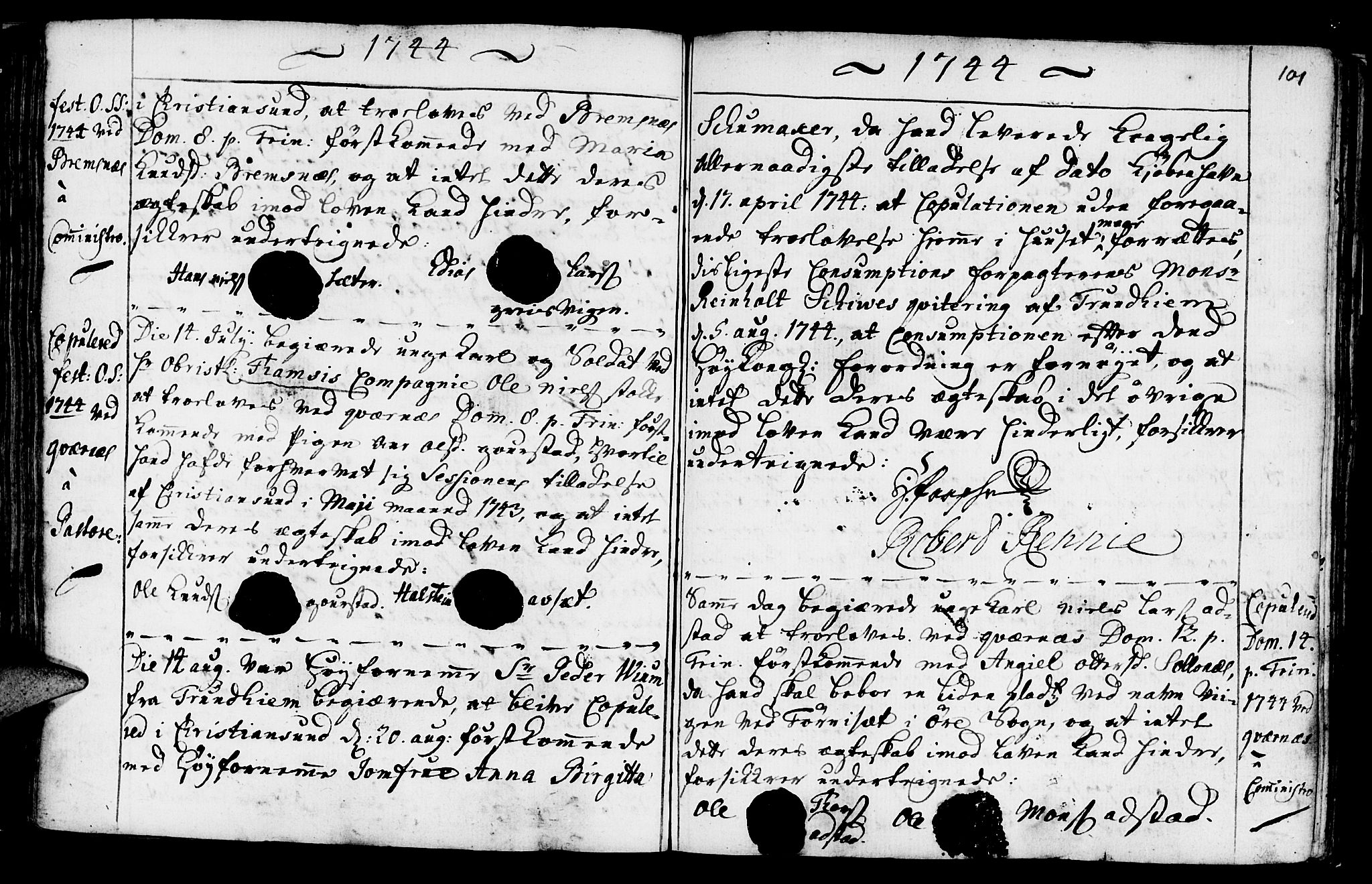 Ministerialprotokoller, klokkerbøker og fødselsregistre - Møre og Romsdal, AV/SAT-A-1454/568/L0792: Parish register (official) no. 568A01, 1737-1749, p. 100-101