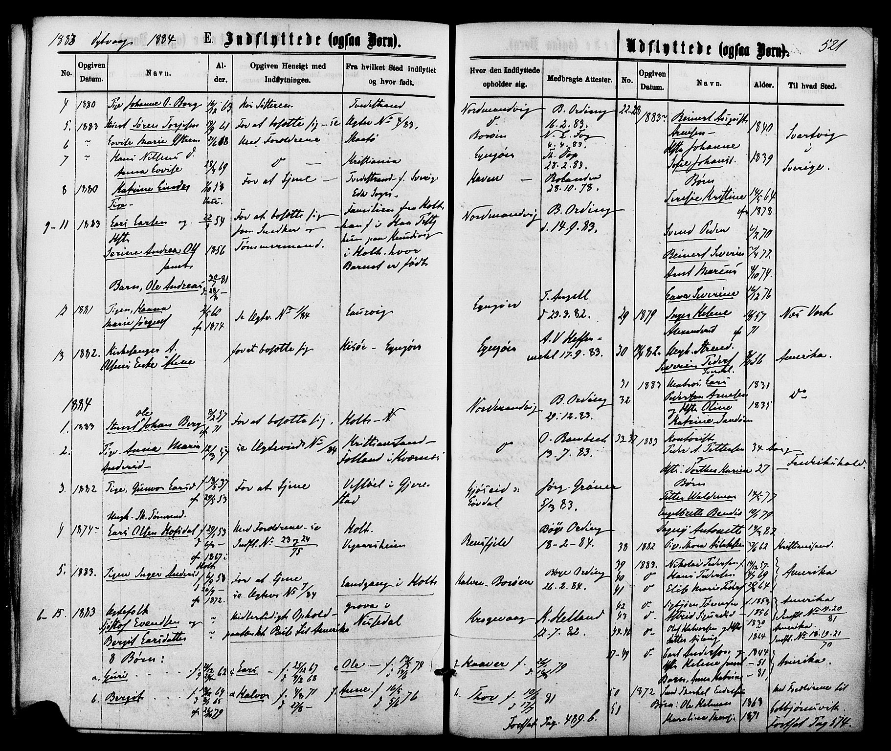 Dypvåg sokneprestkontor, AV/SAK-1111-0007/F/Fa/Faa/L0007: Parish register (official) no. A 7/ 1, 1872-1884, p. 521