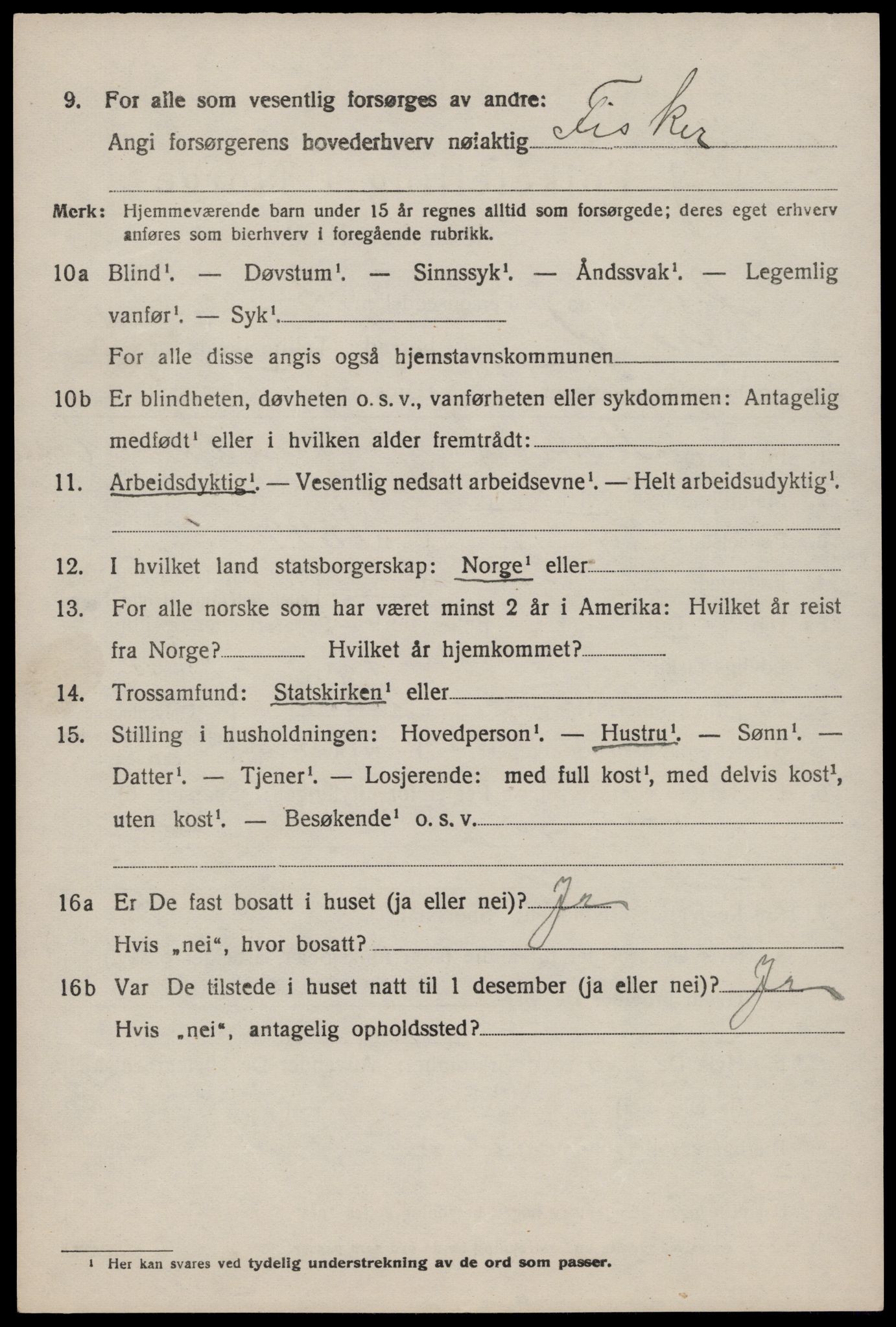 SAST, 1920 census for Strand, 1920, p. 4225