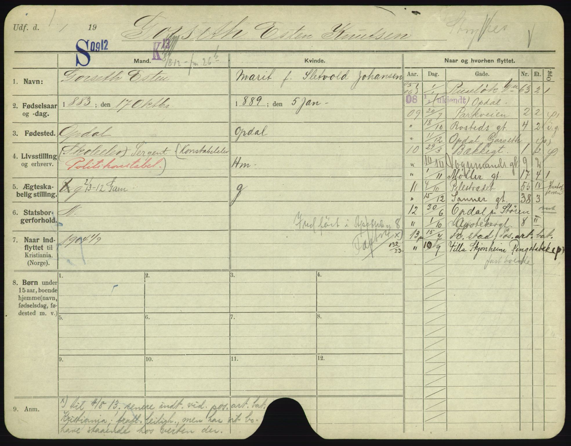 Oslo folkeregister, Registerkort, AV/SAO-A-11715/F/Fa/Fac/L0003: Menn, 1906-1914, p. 528a