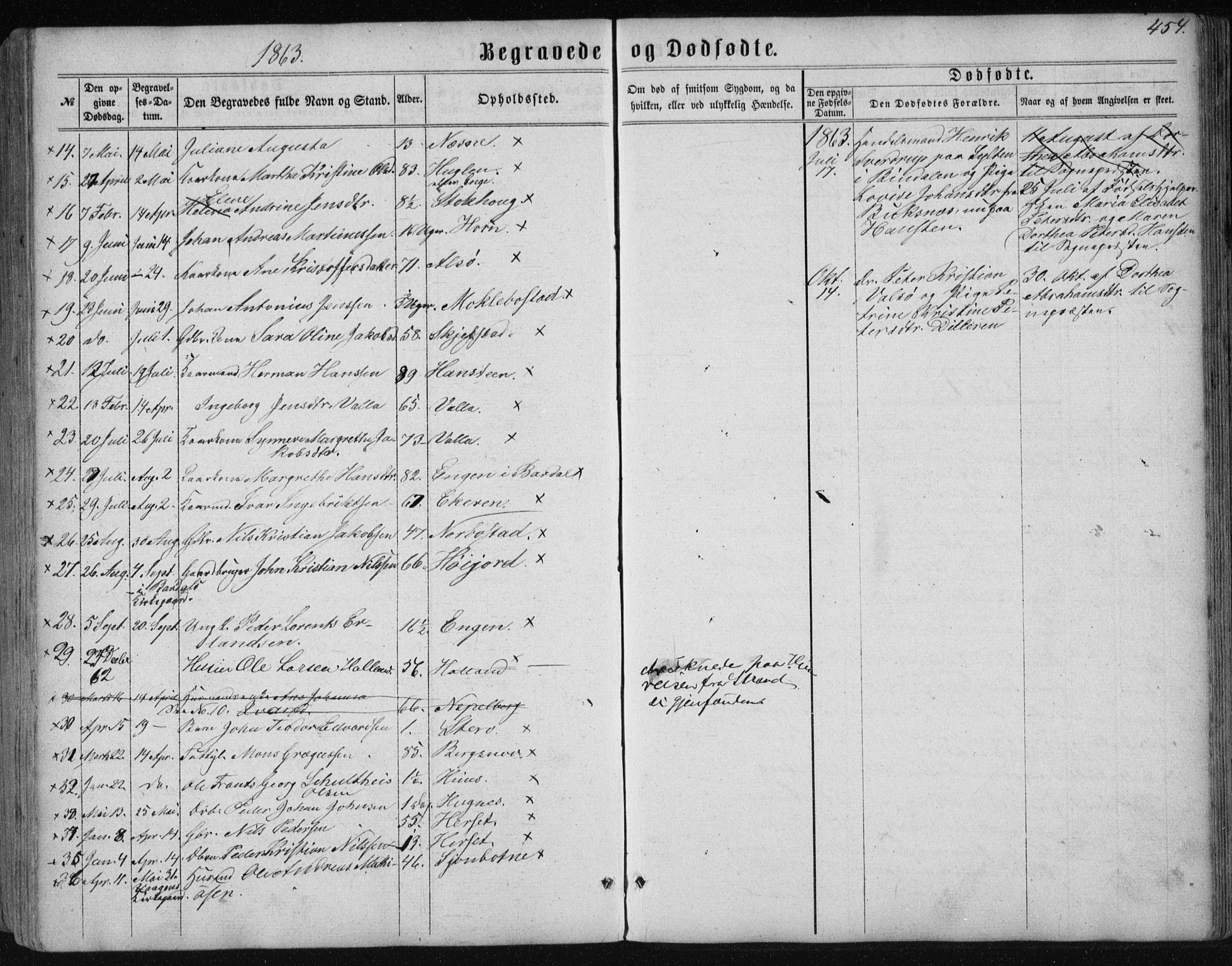 Ministerialprotokoller, klokkerbøker og fødselsregistre - Nordland, AV/SAT-A-1459/838/L0556: Parish register (copy) no. 838C03, 1861-1893, p. 454