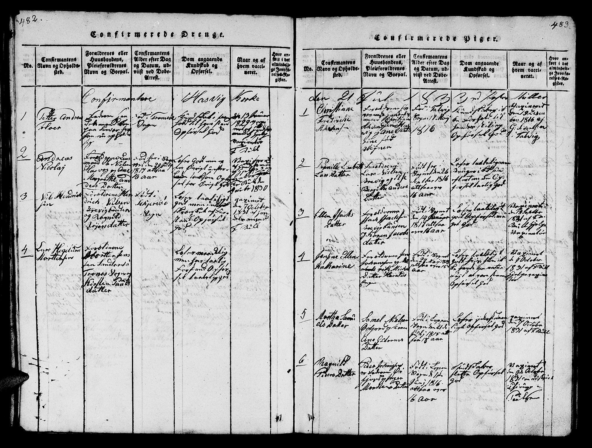 Loppa sokneprestkontor, SATØ/S-1339/H/Hb/L0001klokker: Parish register (copy) no. 1, 1820-1849, p. 482-483