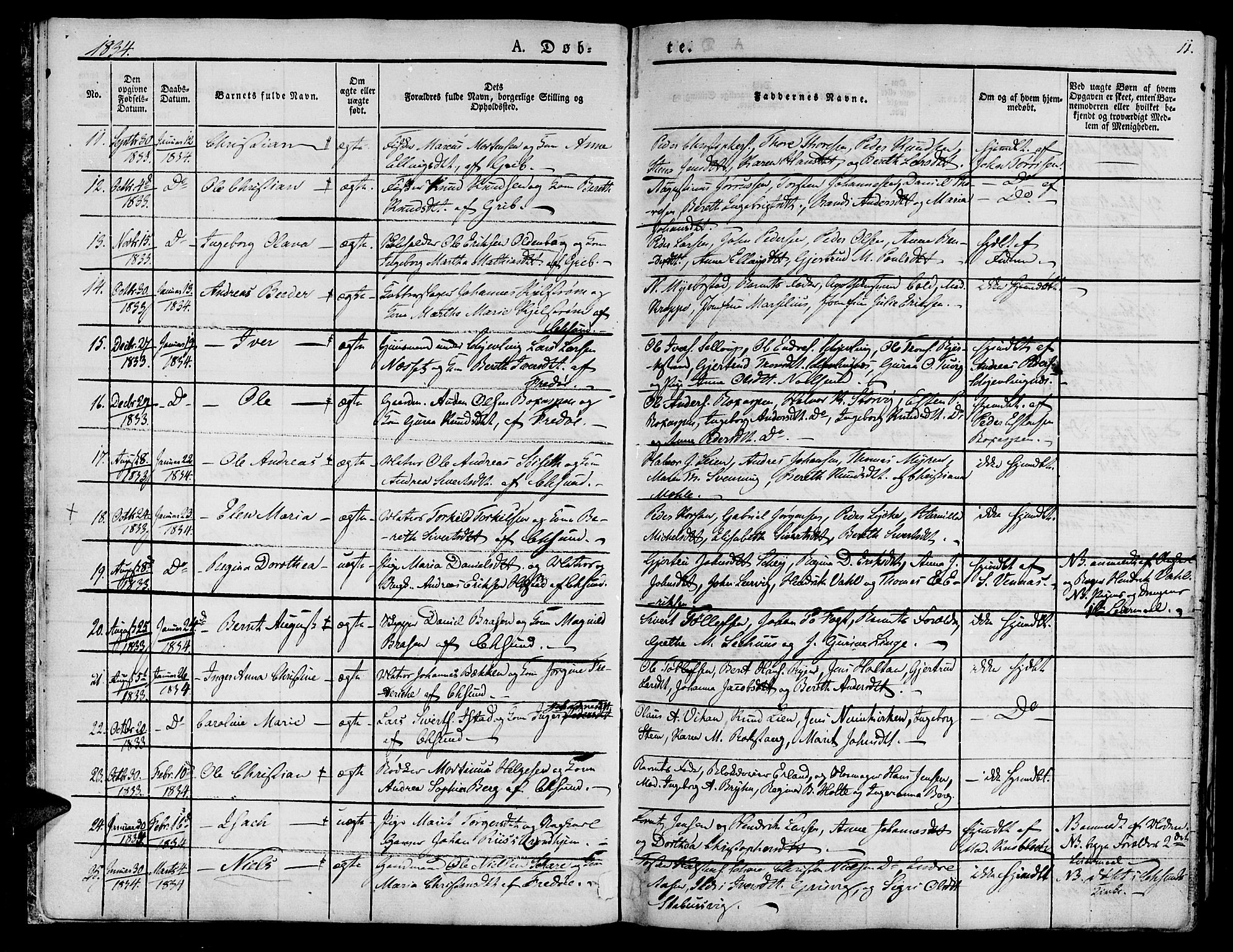 Ministerialprotokoller, klokkerbøker og fødselsregistre - Møre og Romsdal, AV/SAT-A-1454/572/L0843: Parish register (official) no. 572A06, 1832-1842, p. 11