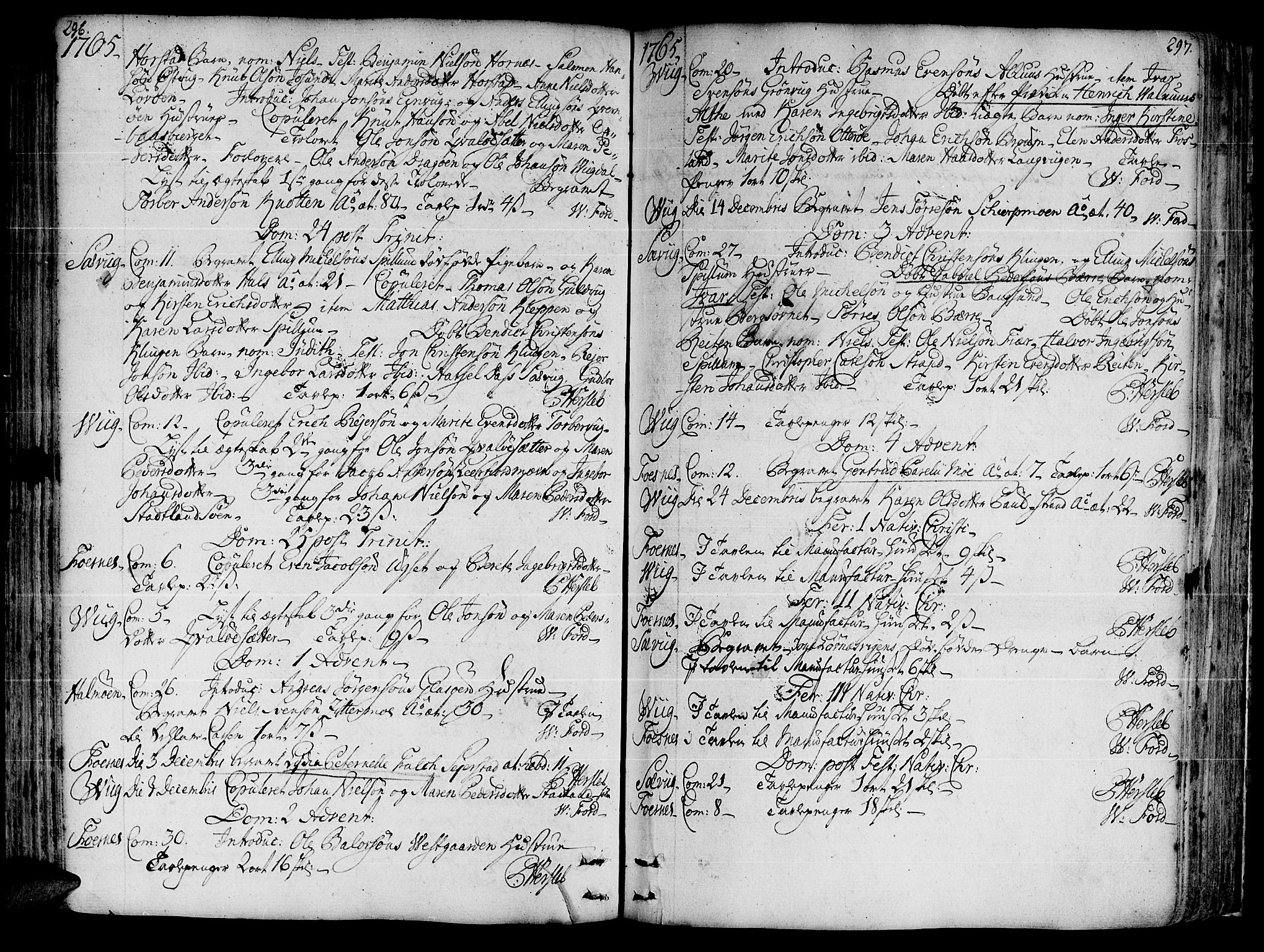 Ministerialprotokoller, klokkerbøker og fødselsregistre - Nord-Trøndelag, SAT/A-1458/773/L0607: Parish register (official) no. 773A01, 1751-1783, p. 296-297