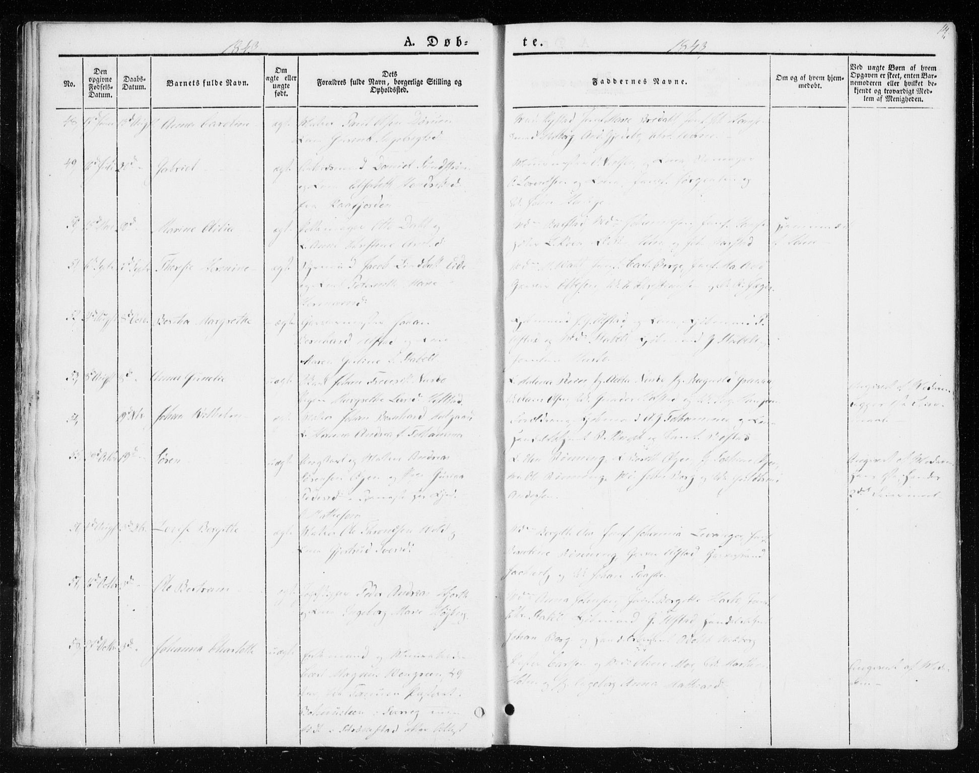 Ministerialprotokoller, klokkerbøker og fødselsregistre - Sør-Trøndelag, AV/SAT-A-1456/604/L0183: Parish register (official) no. 604A04, 1841-1850, p. 14