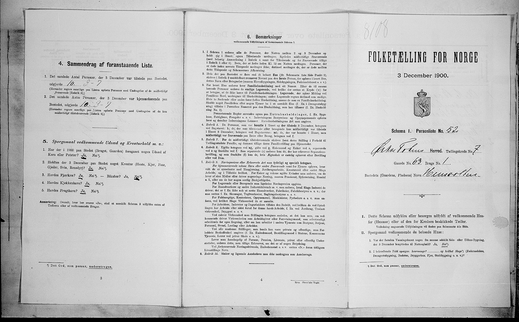 SAH, 1900 census for Østre Toten, 1900, p. 1886