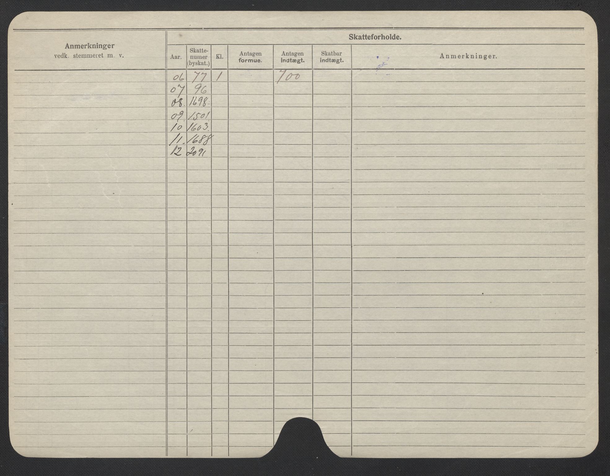 Oslo folkeregister, Registerkort, AV/SAO-A-11715/F/Fa/Fac/L0019: Kvinner, 1906-1914, p. 708b