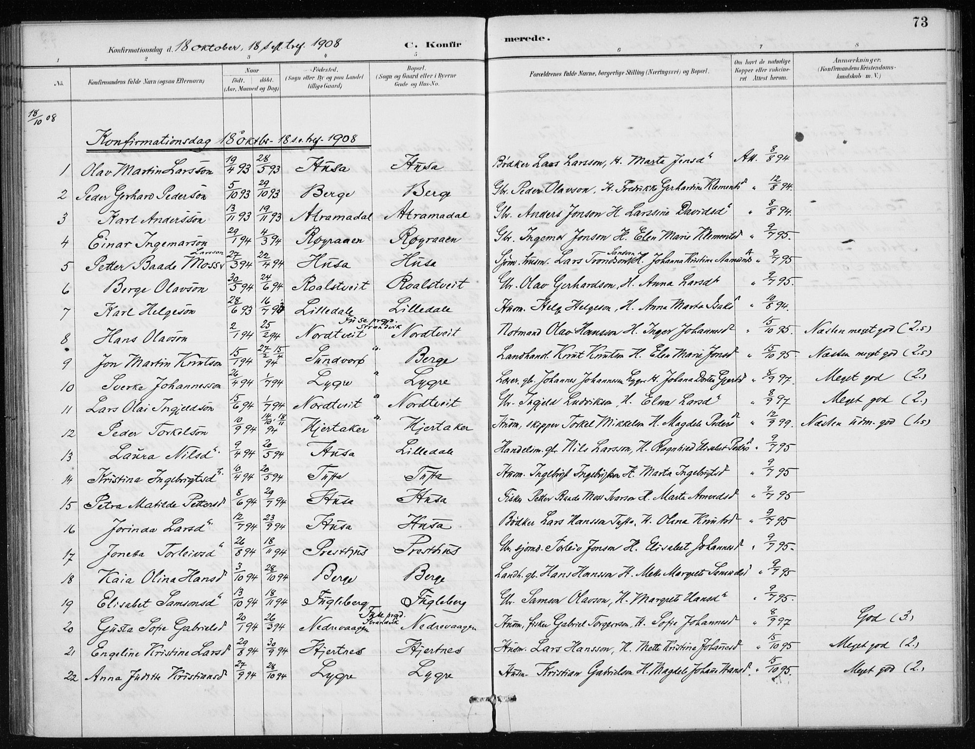 Kvinnherad sokneprestembete, SAB/A-76401/H/Haa: Parish register (official) no. E 1, 1887-1912, p. 73