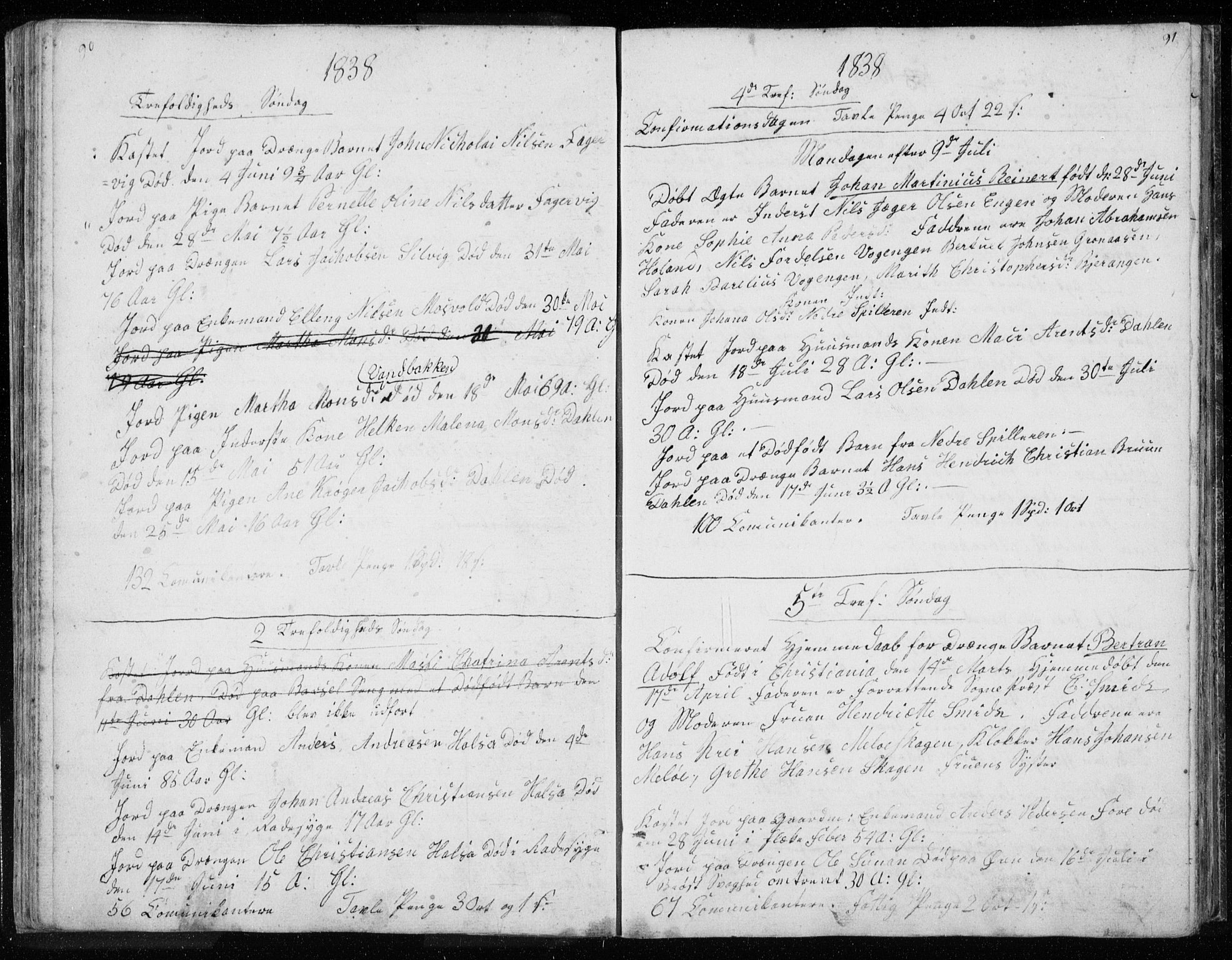 Ministerialprotokoller, klokkerbøker og fødselsregistre - Nordland, AV/SAT-A-1459/843/L0632: Parish register (copy) no. 843C01, 1833-1853, p. 90-91