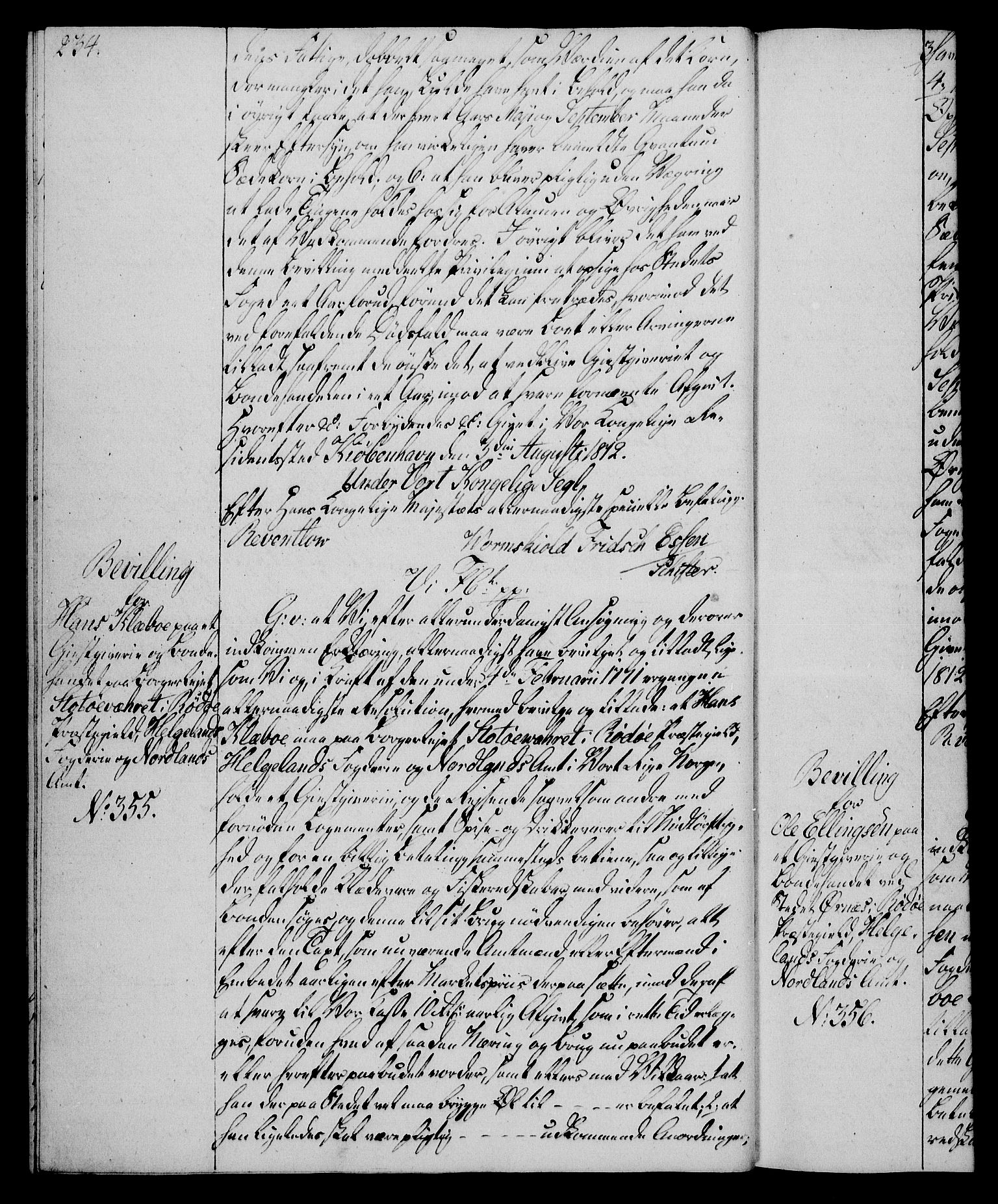 Rentekammeret, Kammerkanselliet, AV/RA-EA-3111/G/Gg/Gga/L0020: Norsk ekspedisjonsprotokoll med register (merket RK 53.20), 1811-1814, p. 234