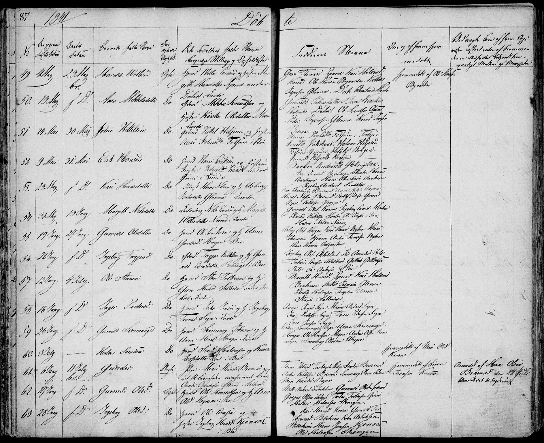 Bø kirkebøker, SAKO/A-257/F/Fa/L0007: Parish register (official) no. 7, 1831-1848, p. 87