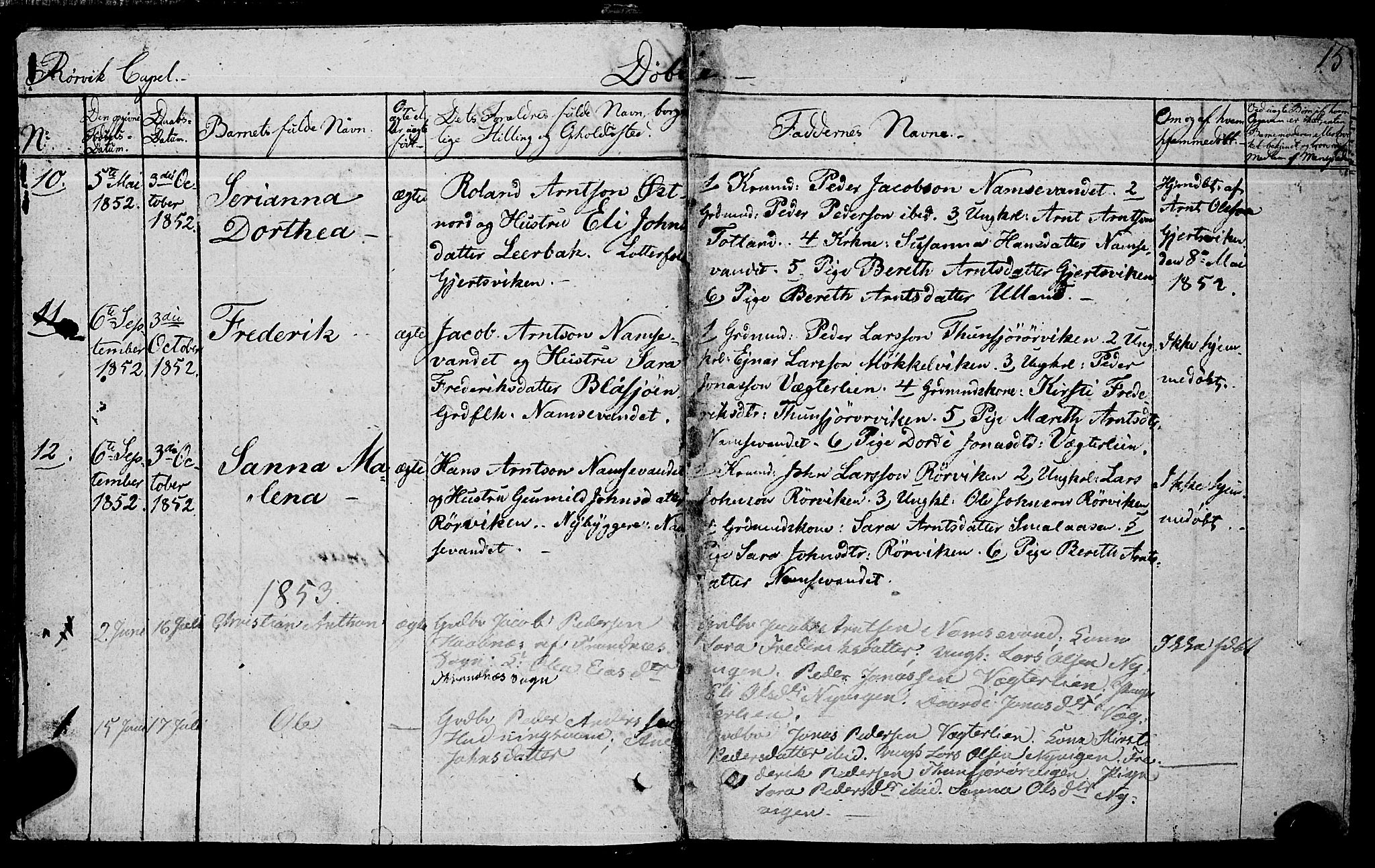 Ministerialprotokoller, klokkerbøker og fødselsregistre - Nord-Trøndelag, SAT/A-1458/762/L0538: Parish register (official) no. 762A02 /1, 1833-1879, p. 15
