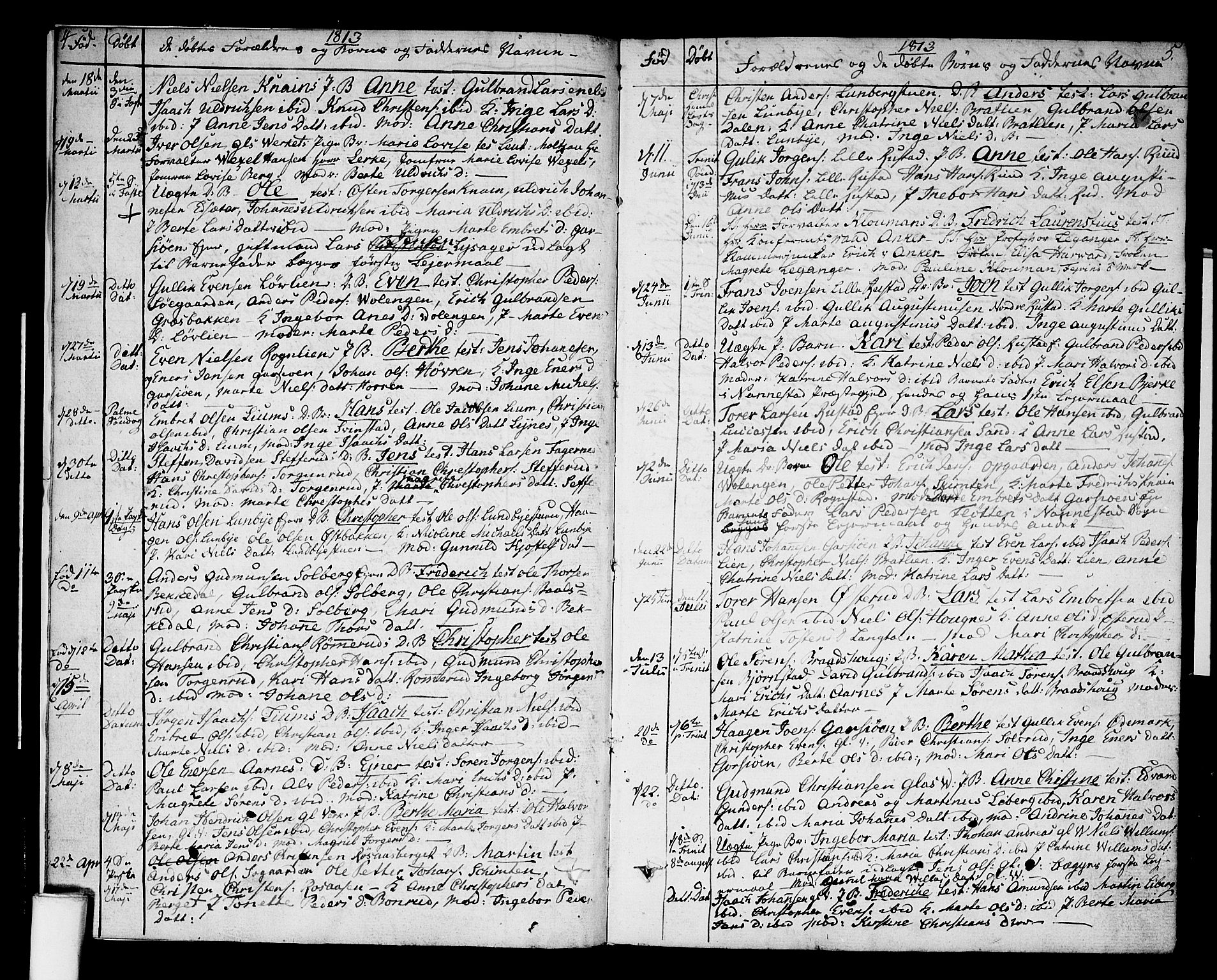 Hurdal prestekontor Kirkebøker, AV/SAO-A-10889/F/Fa/L0002: Parish register (official) no. I 2, 1812-1814, p. 4-5