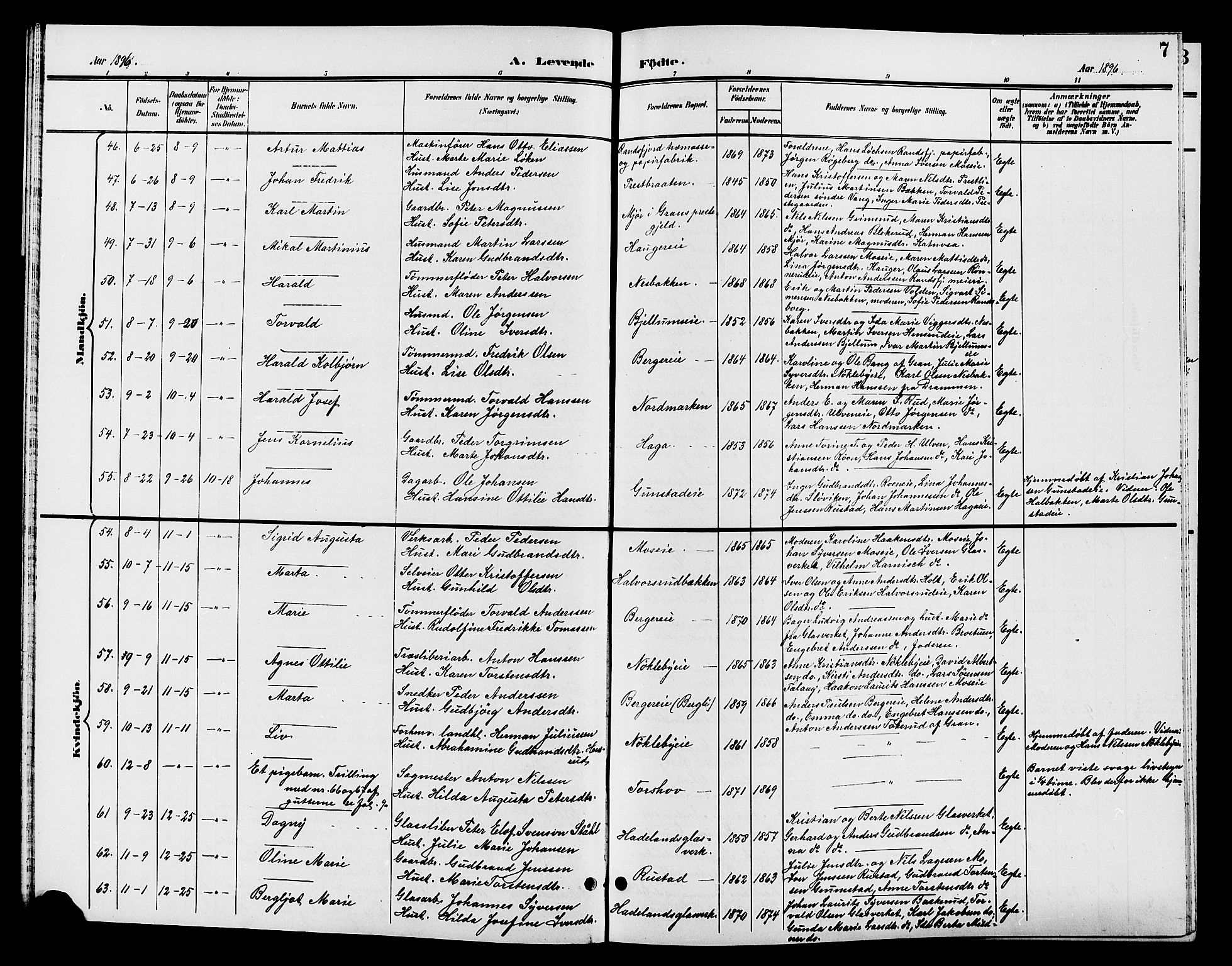 Jevnaker prestekontor, SAH/PREST-116/H/Ha/Hab/L0002: Parish register (copy) no. 2, 1896-1906, p. 7