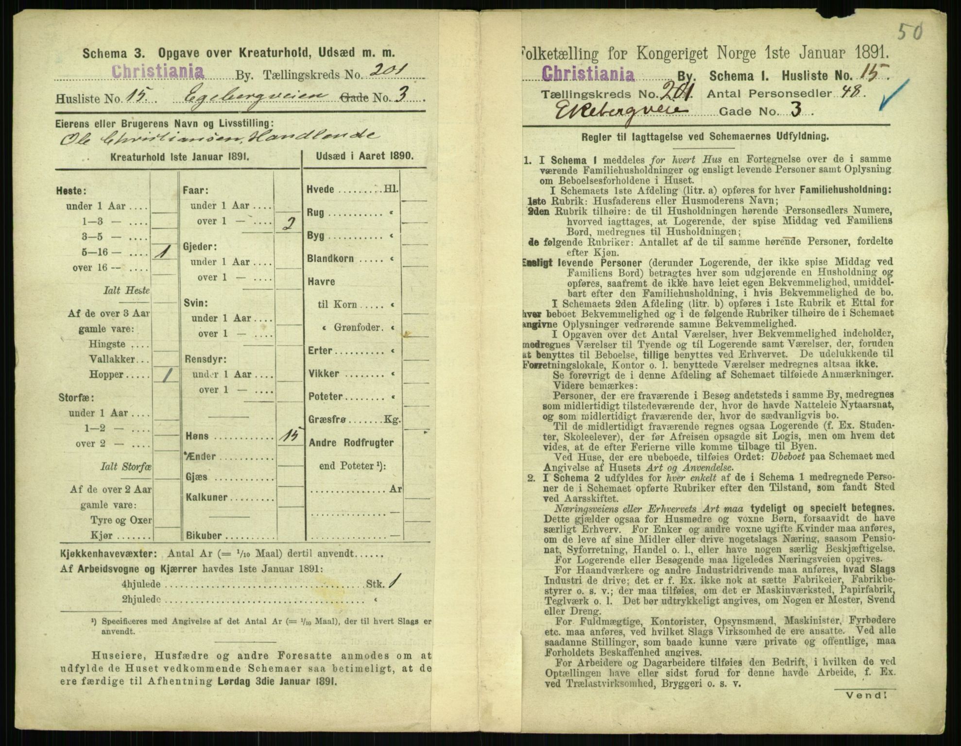 RA, 1891 census for 0301 Kristiania, 1891, p. 120912
