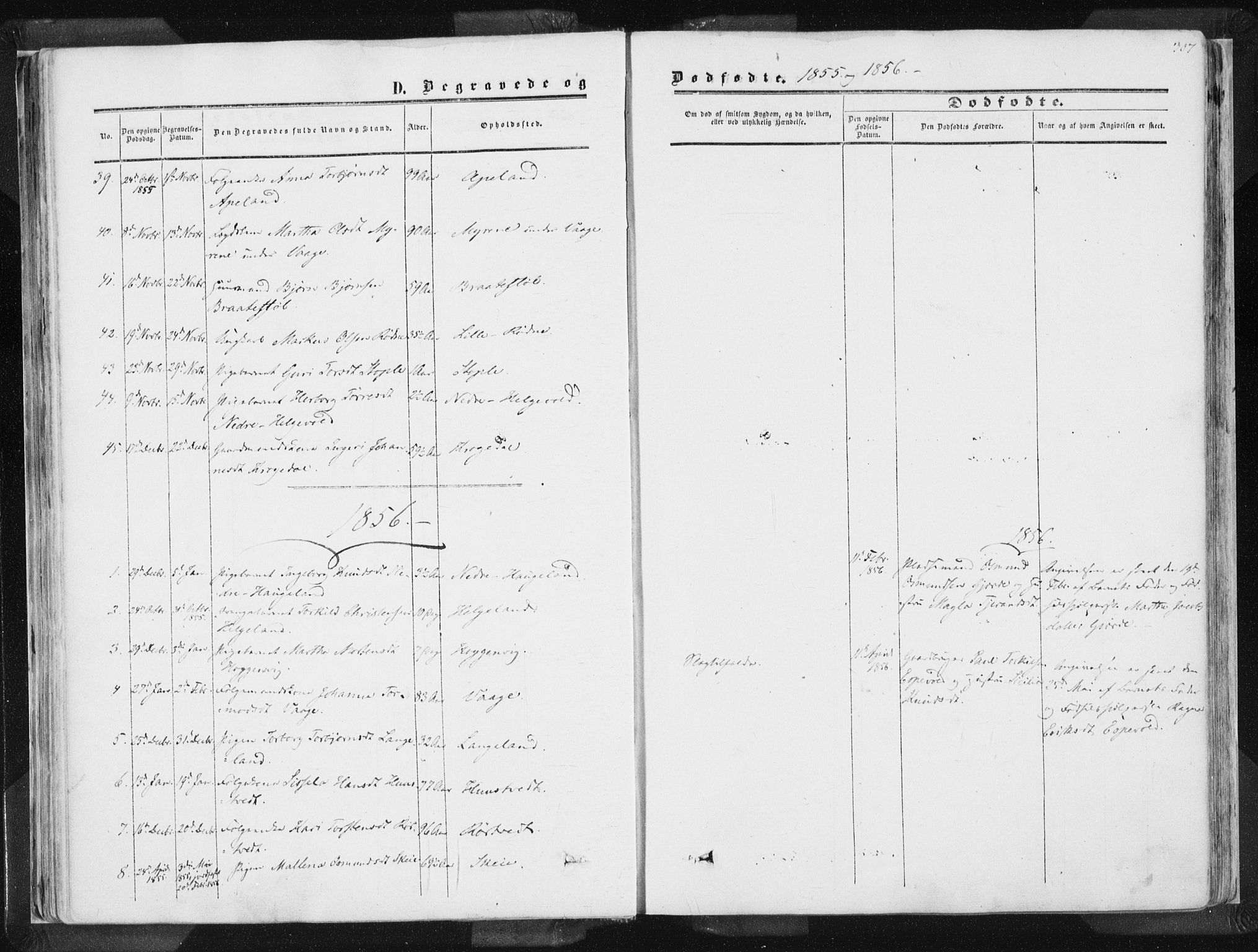 Vikedal sokneprestkontor, SAST/A-101840/01/IV: Parish register (official) no. A 6.2, 1851-1867, p. 307