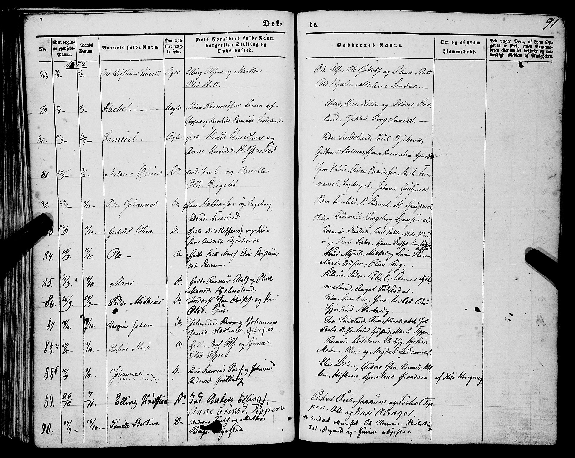 Eid sokneprestembete, AV/SAB-A-82301/H/Haa/Haaa/L0007: Parish register (official) no. A 7, 1844-1858, p. 91