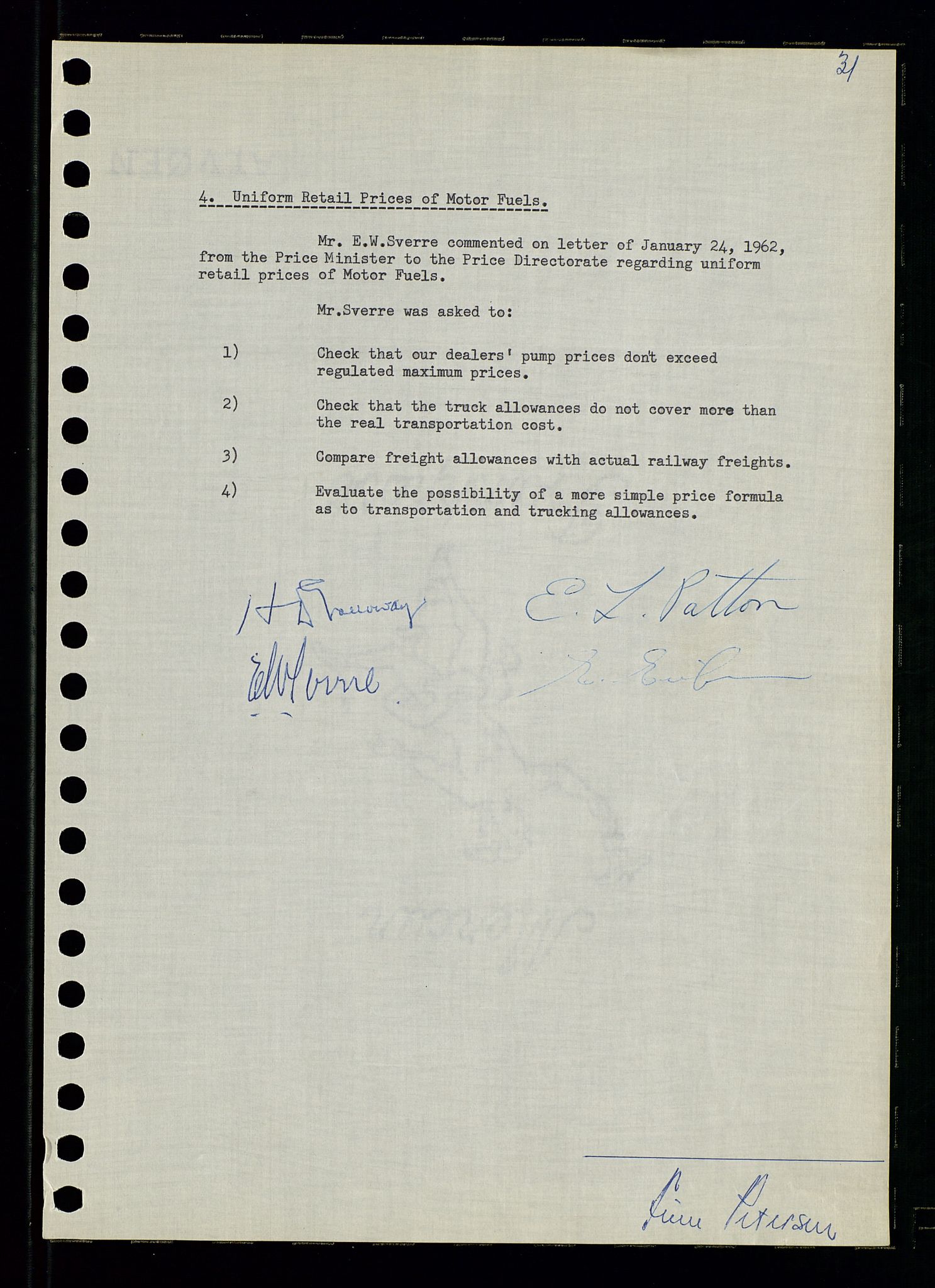 Pa 0982 - Esso Norge A/S, AV/SAST-A-100448/A/Aa/L0001/0003: Den administrerende direksjon Board minutes (styrereferater) / Den administrerende direksjon Board minutes (styrereferater), 1962, p. 31