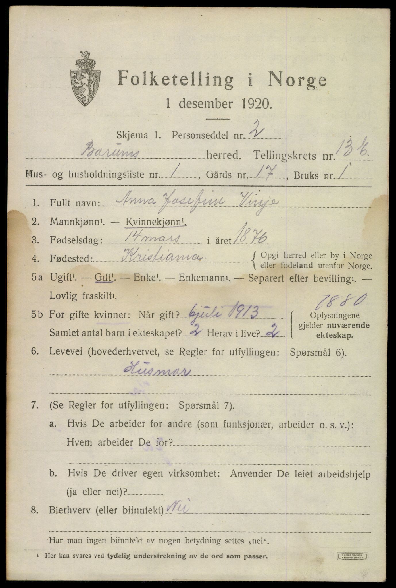 SAO, 1920 census for Bærum, 1920, p. 37750