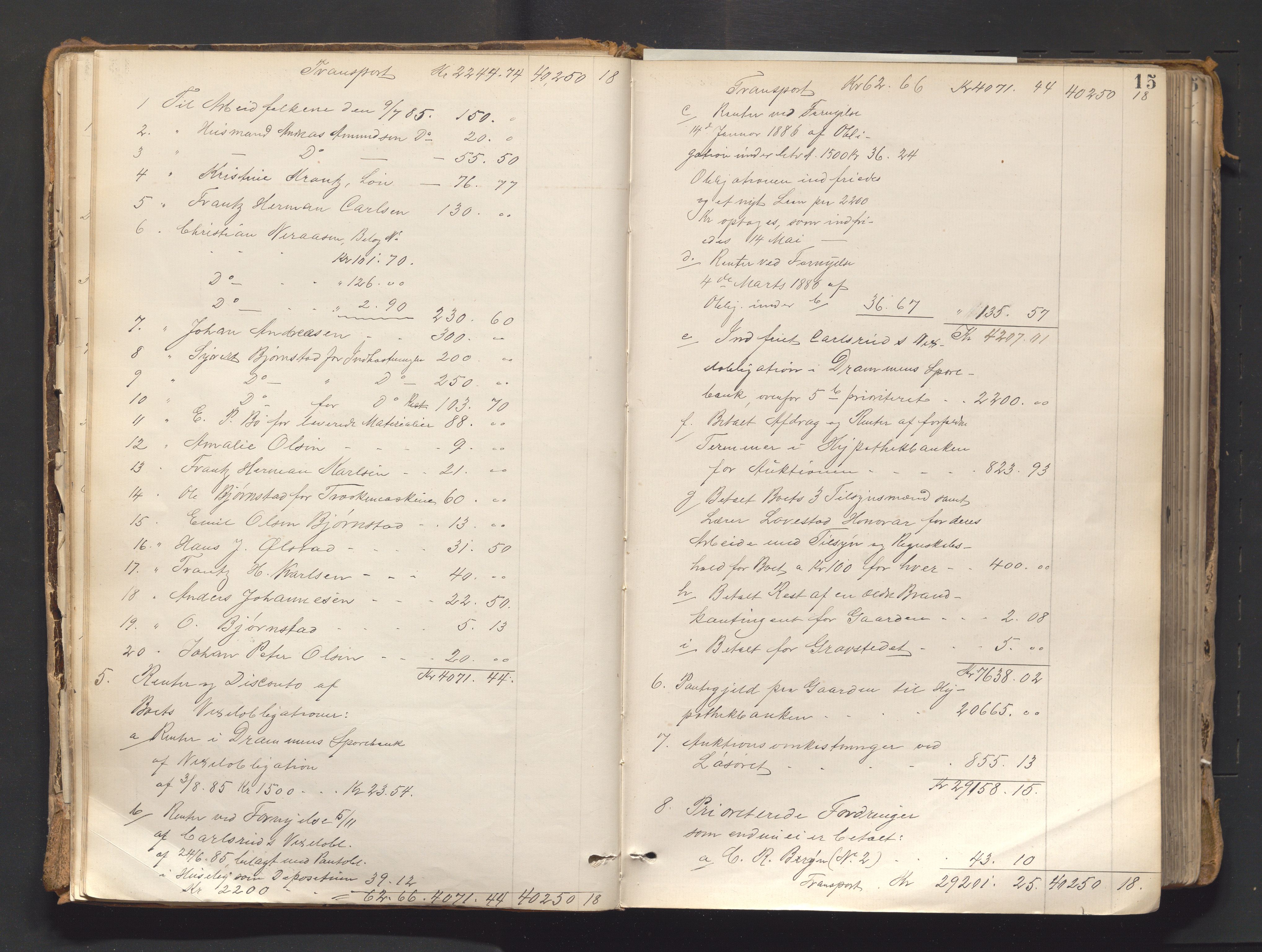 Lier, Røyken og Hurum sorenskriveri, AV/SAKO-A-89/H/He/L0002: Skifteutlodningsprotokoll, 1886-1909, p. 14b-15a