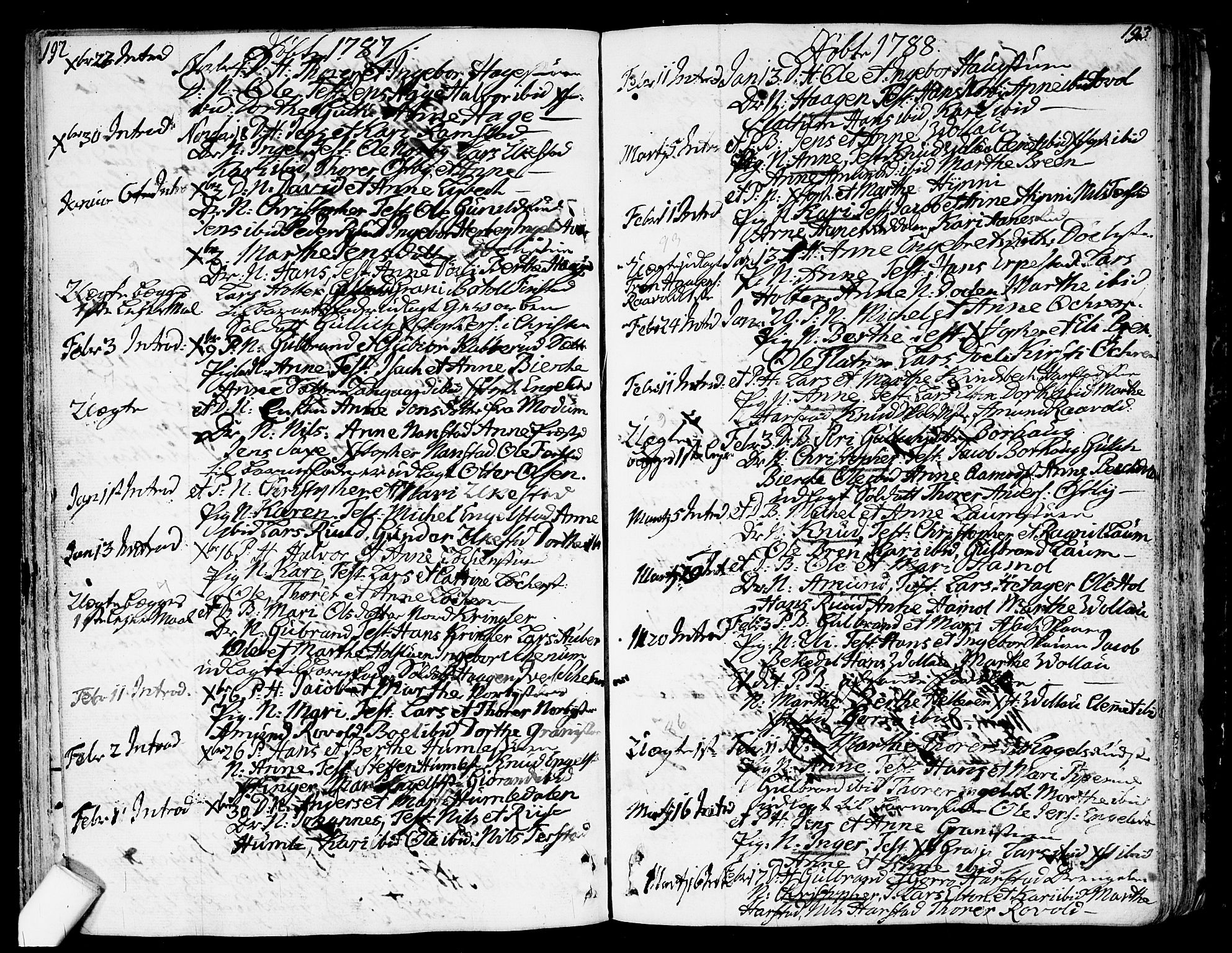 Nannestad prestekontor Kirkebøker, SAO/A-10414a/F/Fa/L0007: Parish register (official) no. I 7, 1754-1791, p. 192-193