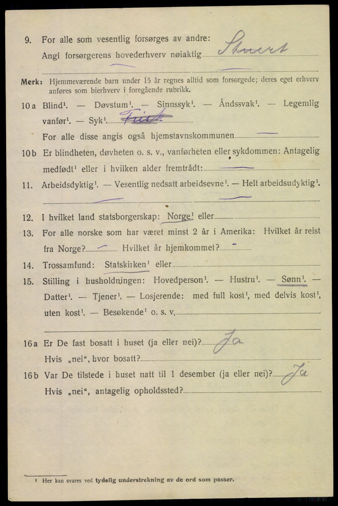 SAK, 1920 census for Arendal, 1920, p. 26845