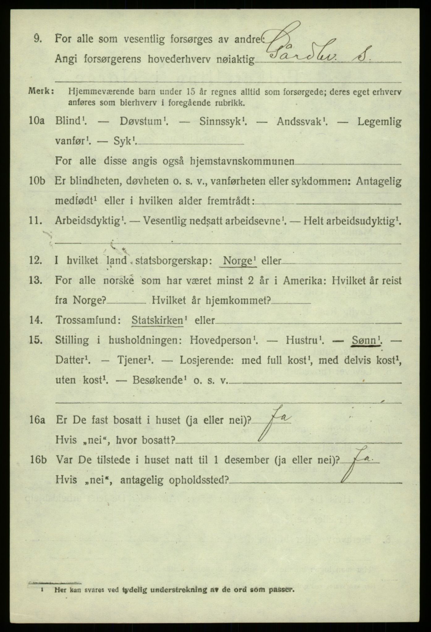 SAB, 1920 census for Fjell, 1920, p. 6773