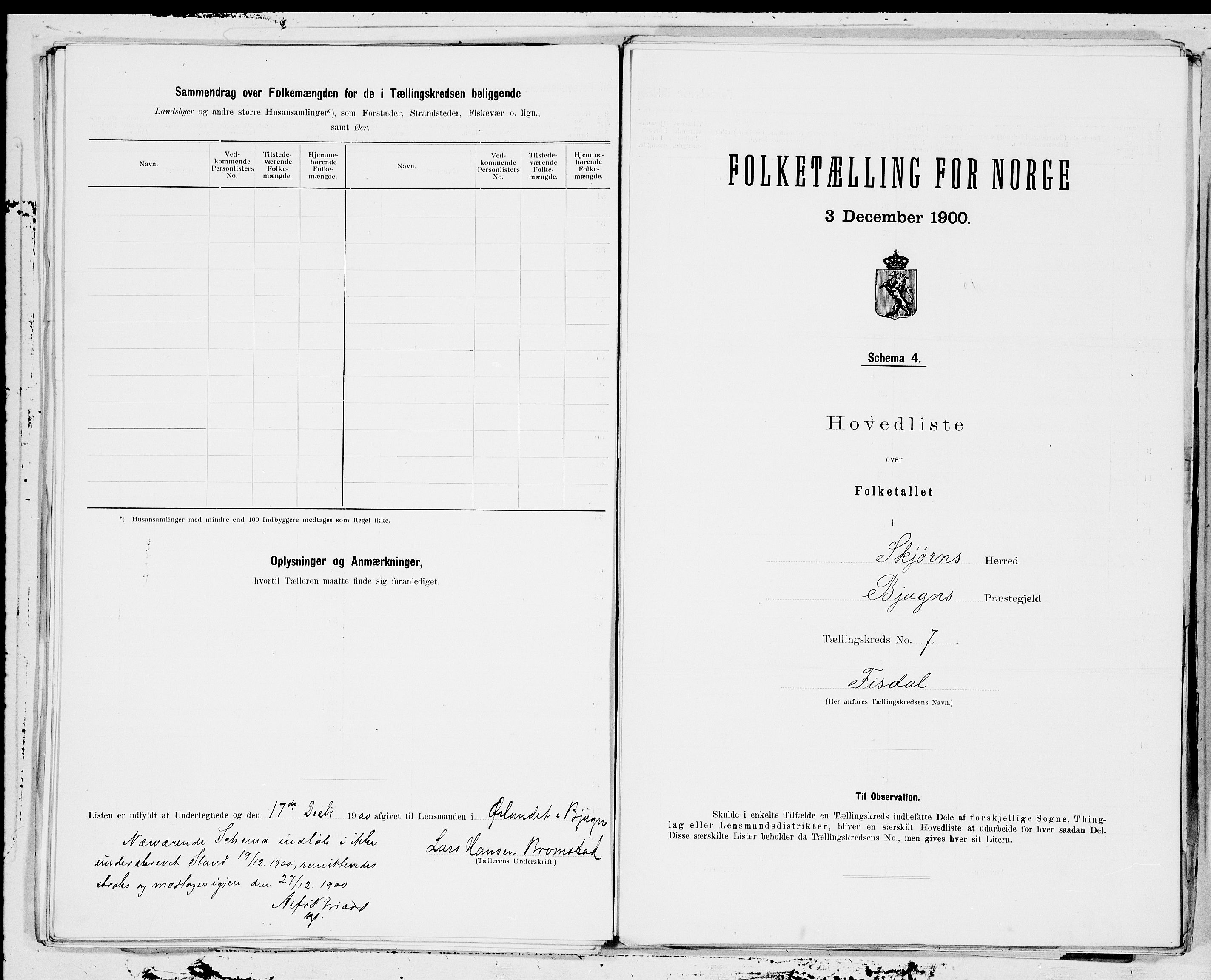 SAT, 1900 census for Stjørna, 1900, p. 14