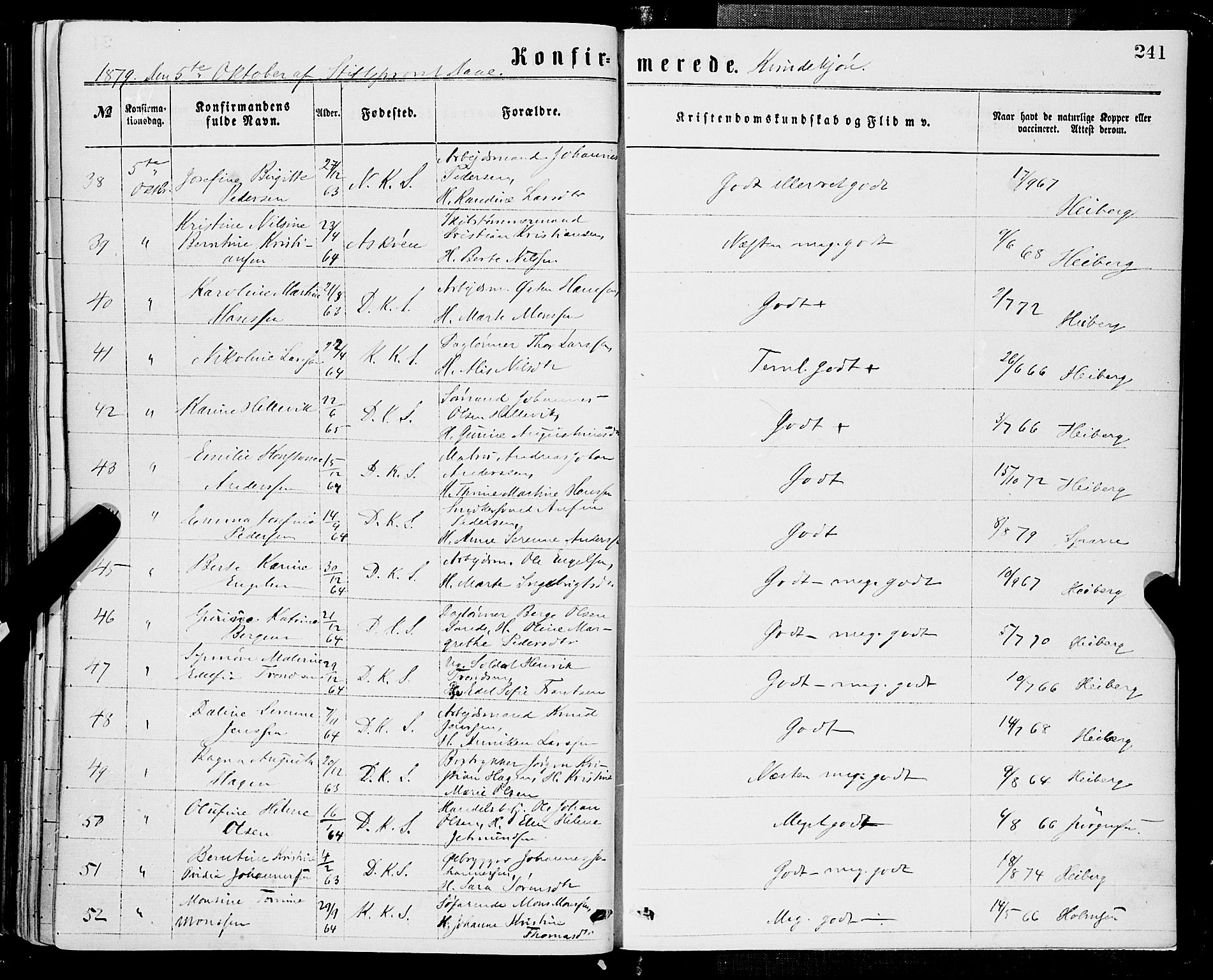 Domkirken sokneprestembete, AV/SAB-A-74801/H/Haa/L0029: Parish register (official) no. C 4, 1864-1879, p. 241